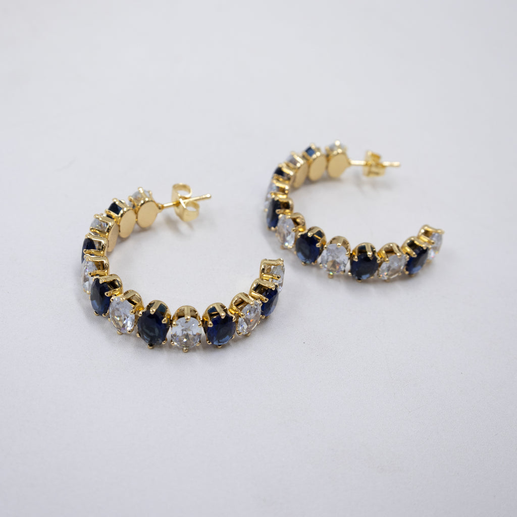 Aretes Dorados con piedras de color M7 Oro Laminado