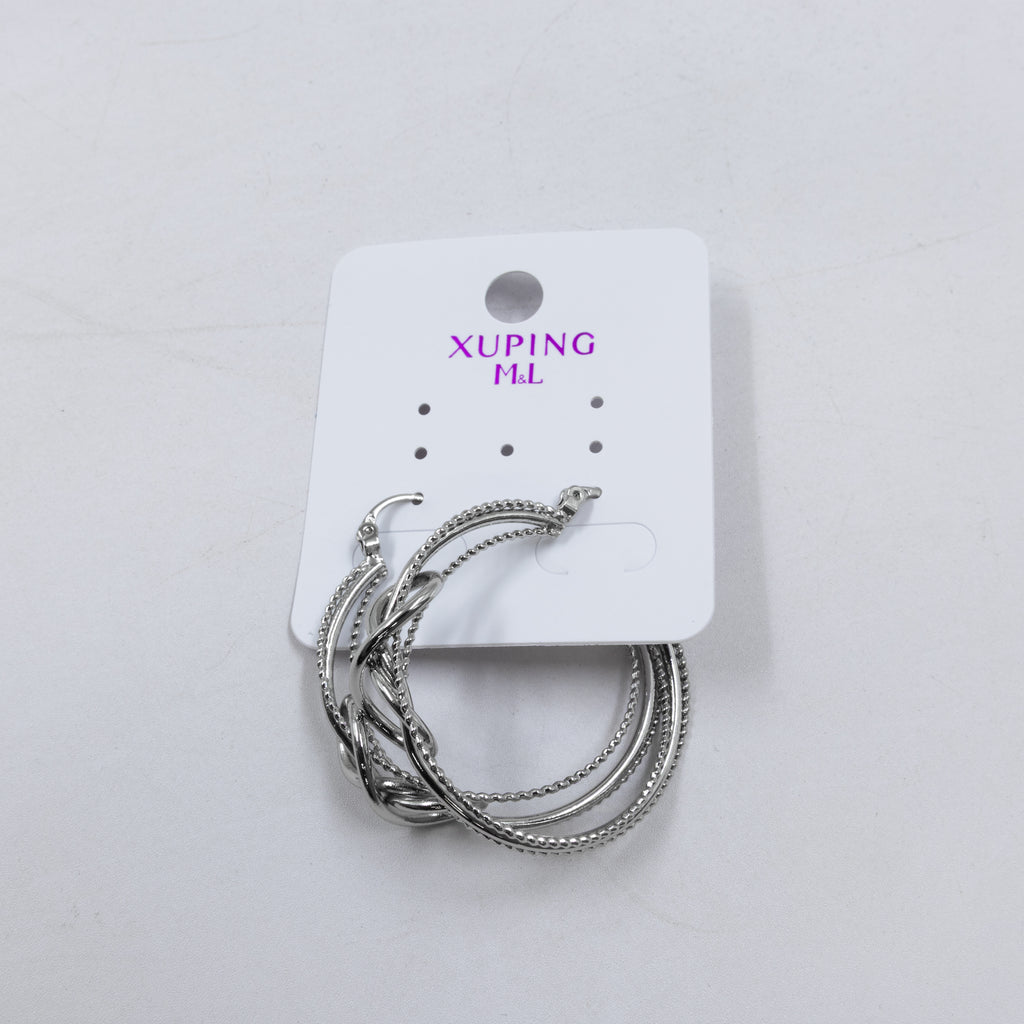 Aretes Plateados de Broche M15 Oro Laminado