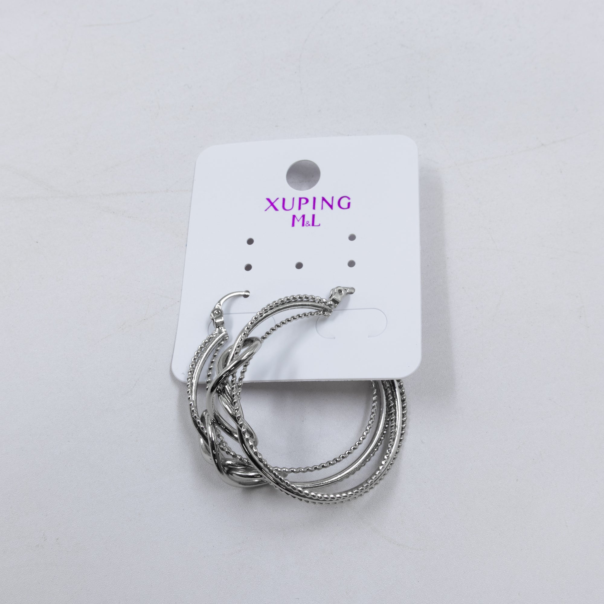 Aretes Plateados de Broche M15 Oro Laminado