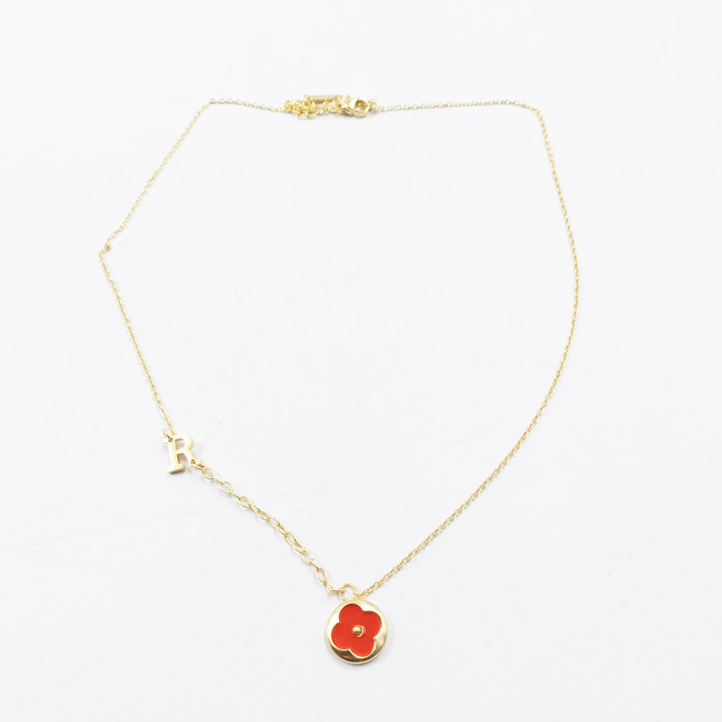 Collares Dorados con dijes de letra N,P,R y dije de Trebol M5 Oro Laminado