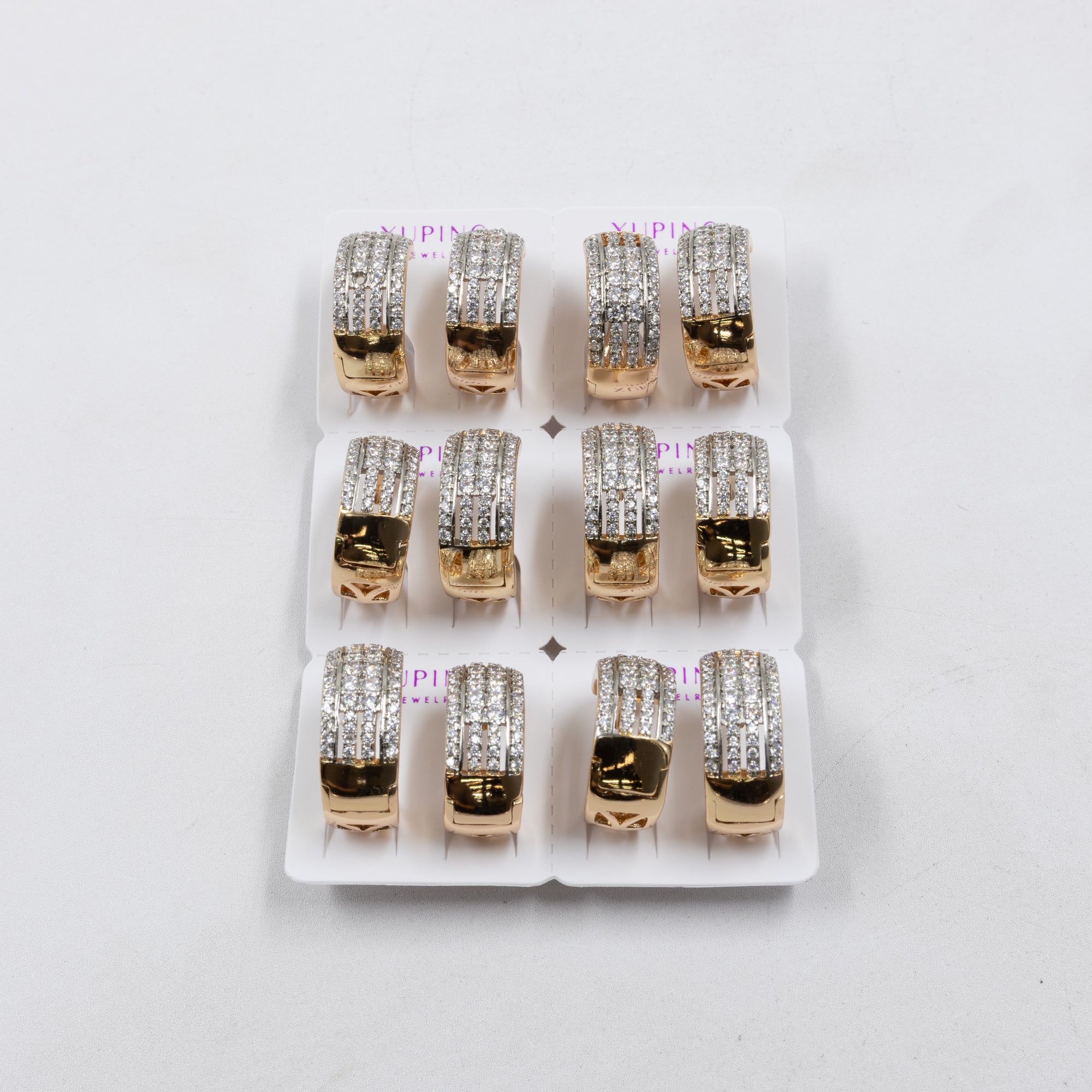 Paquete de 6 pares de Aretes Xuping Dorado M20 Oro Laminado