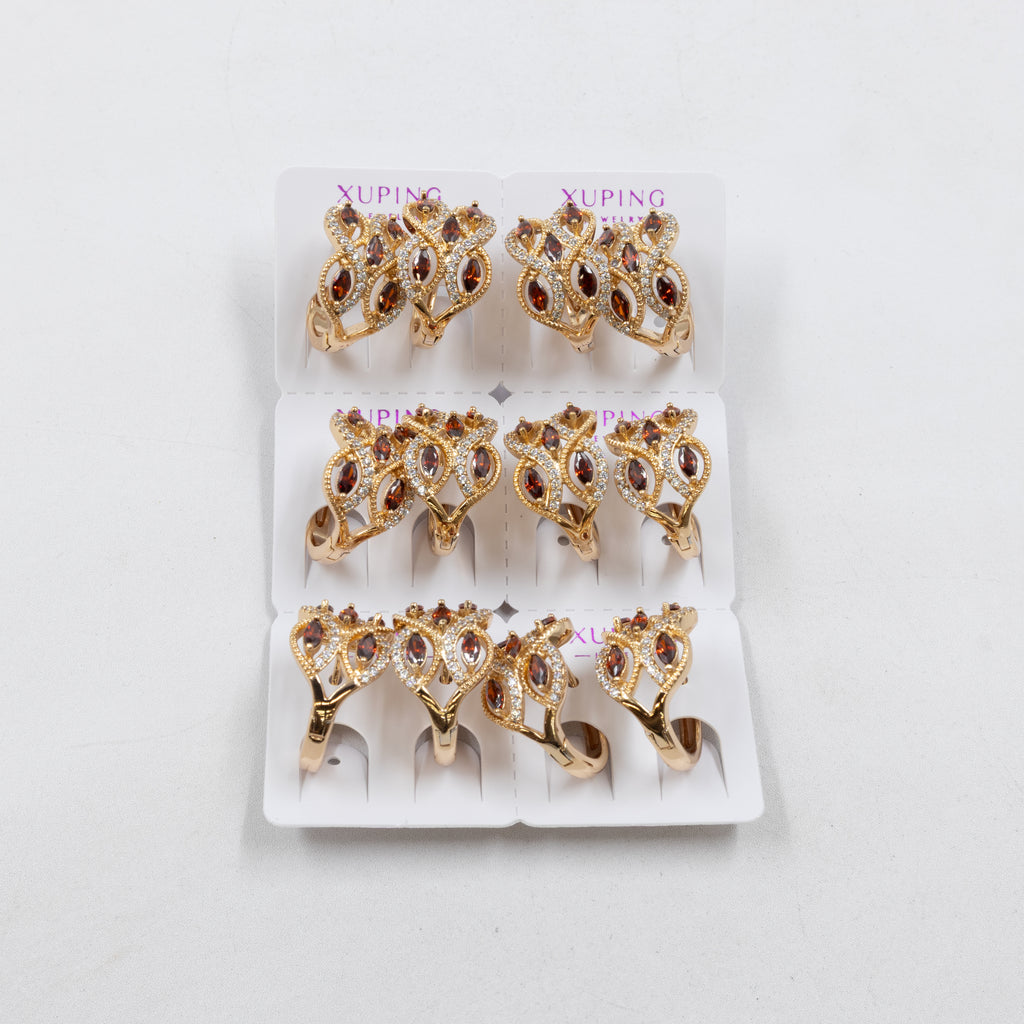 Paquete de 6 pares de Aretes Xuping Dorado M13 Oro Laminado