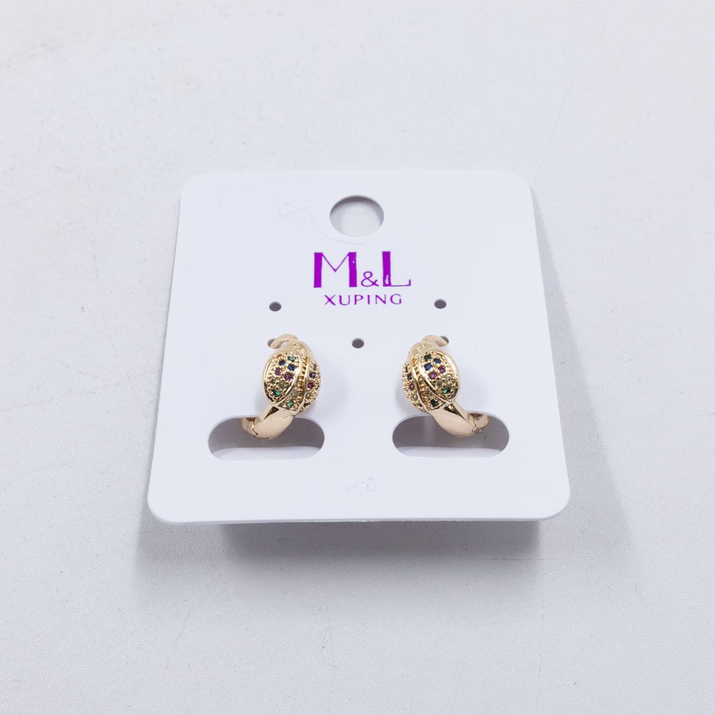 Aretes Dorados Xuping de Poste M4 Oro Laminado