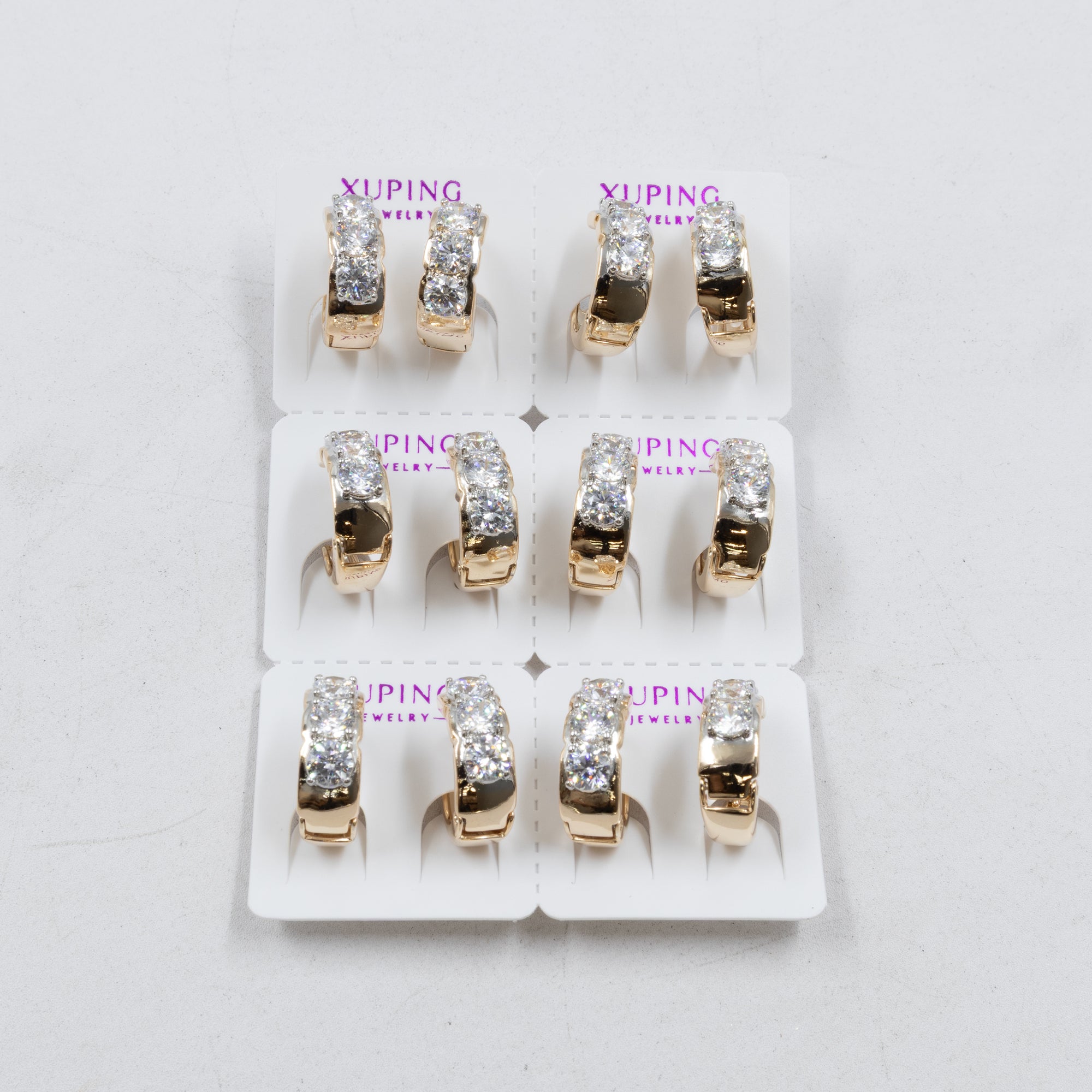 Paquete de 6 pares de Aretes Xuping Dorado M4 Oro Laminado