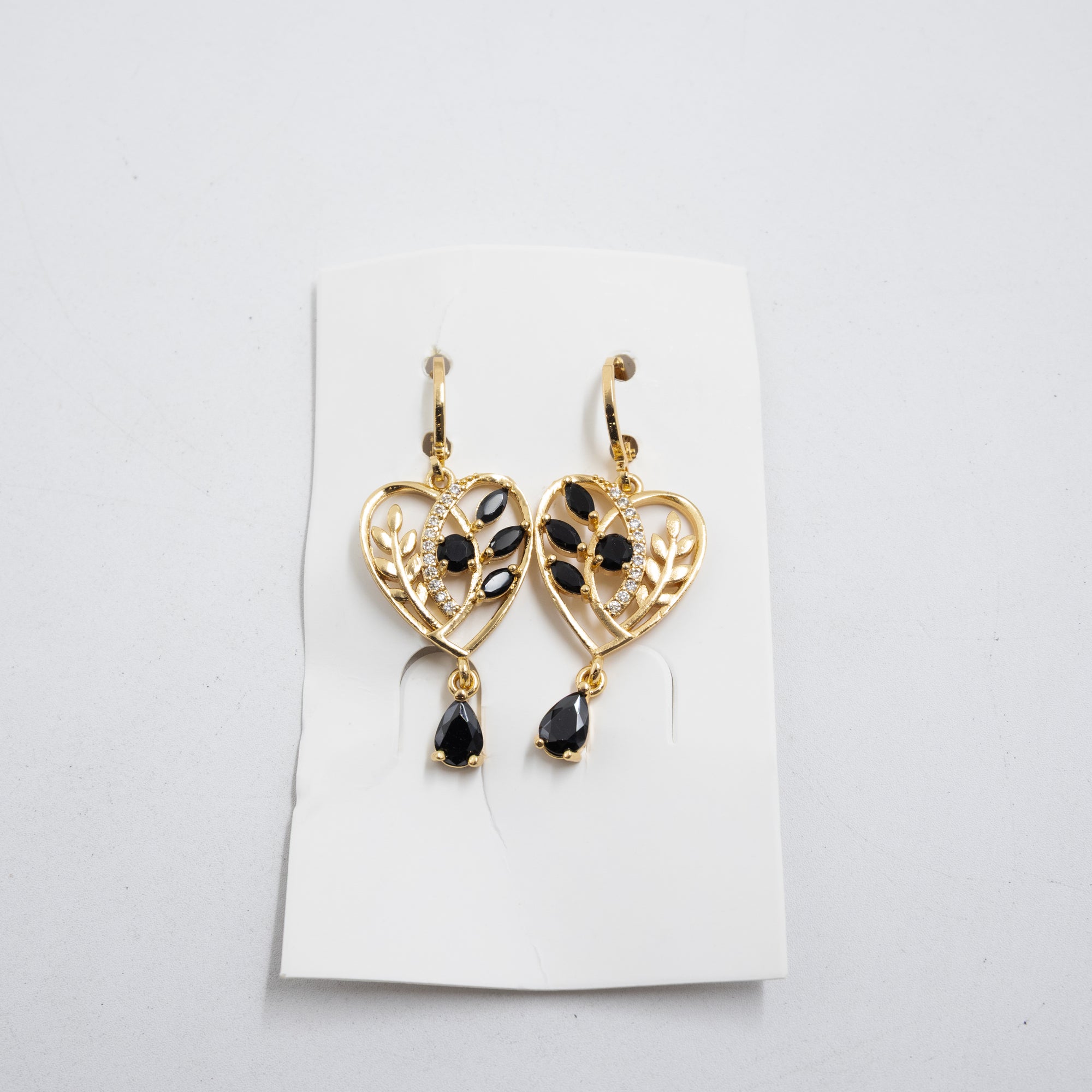 Aretes Largos Dorados con piedras M4 Oro Laminado