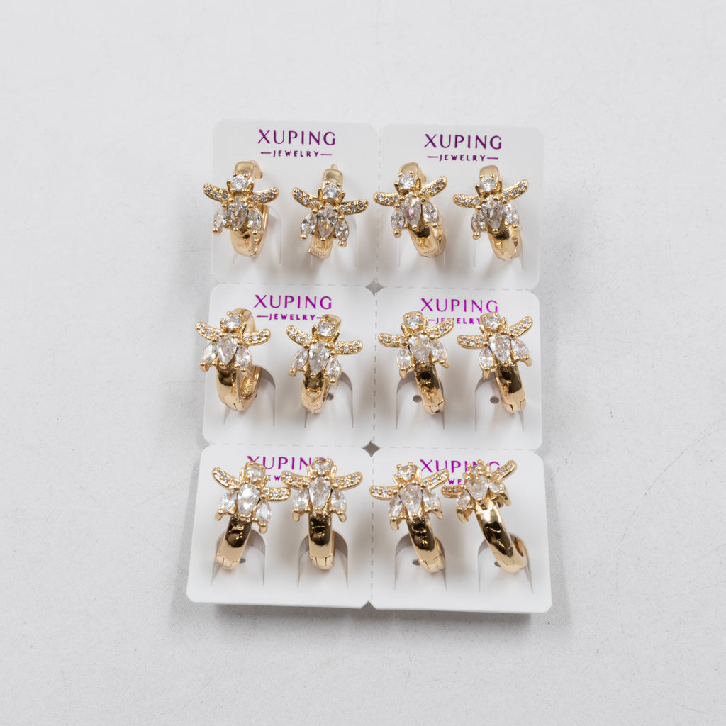 Paquete de 6 pares de Aretes Xuping Dorado M6 Oro Laminado