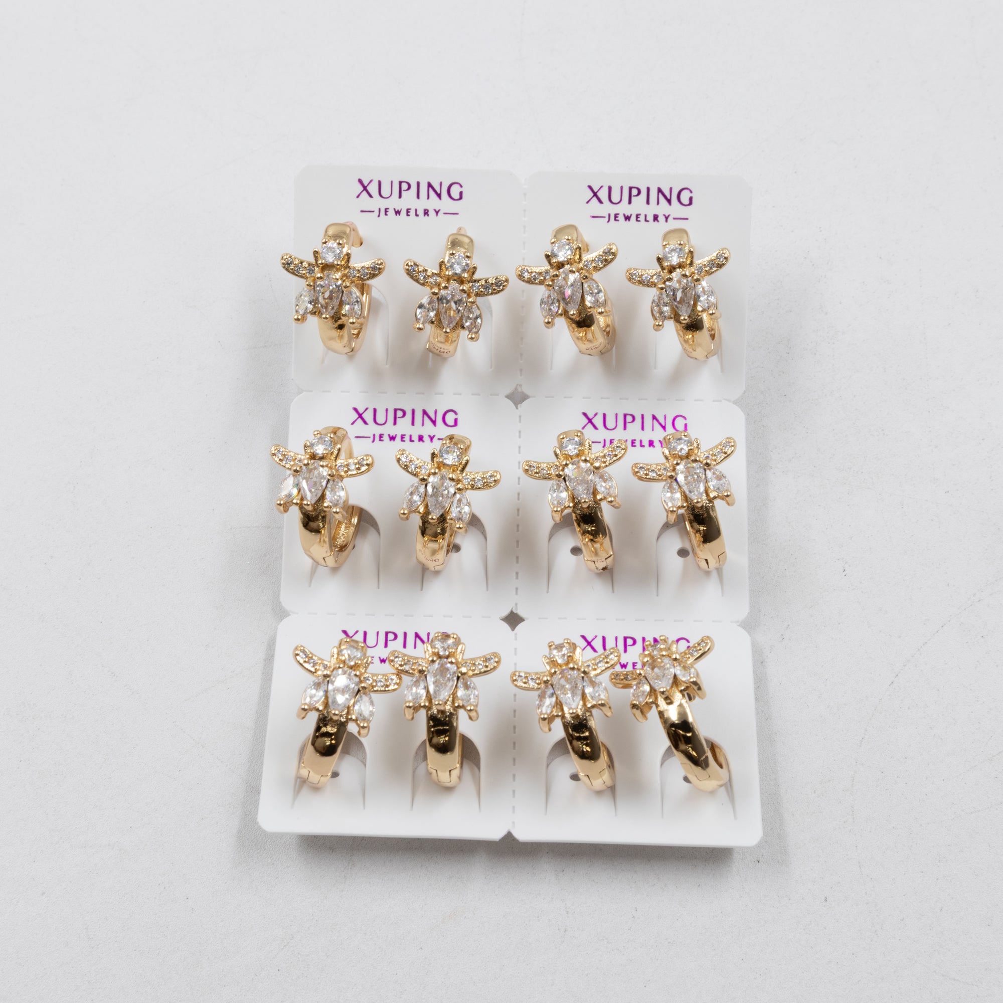 Paquete de 6 pares de Aretes Xuping Dorado M6 Oro Laminado