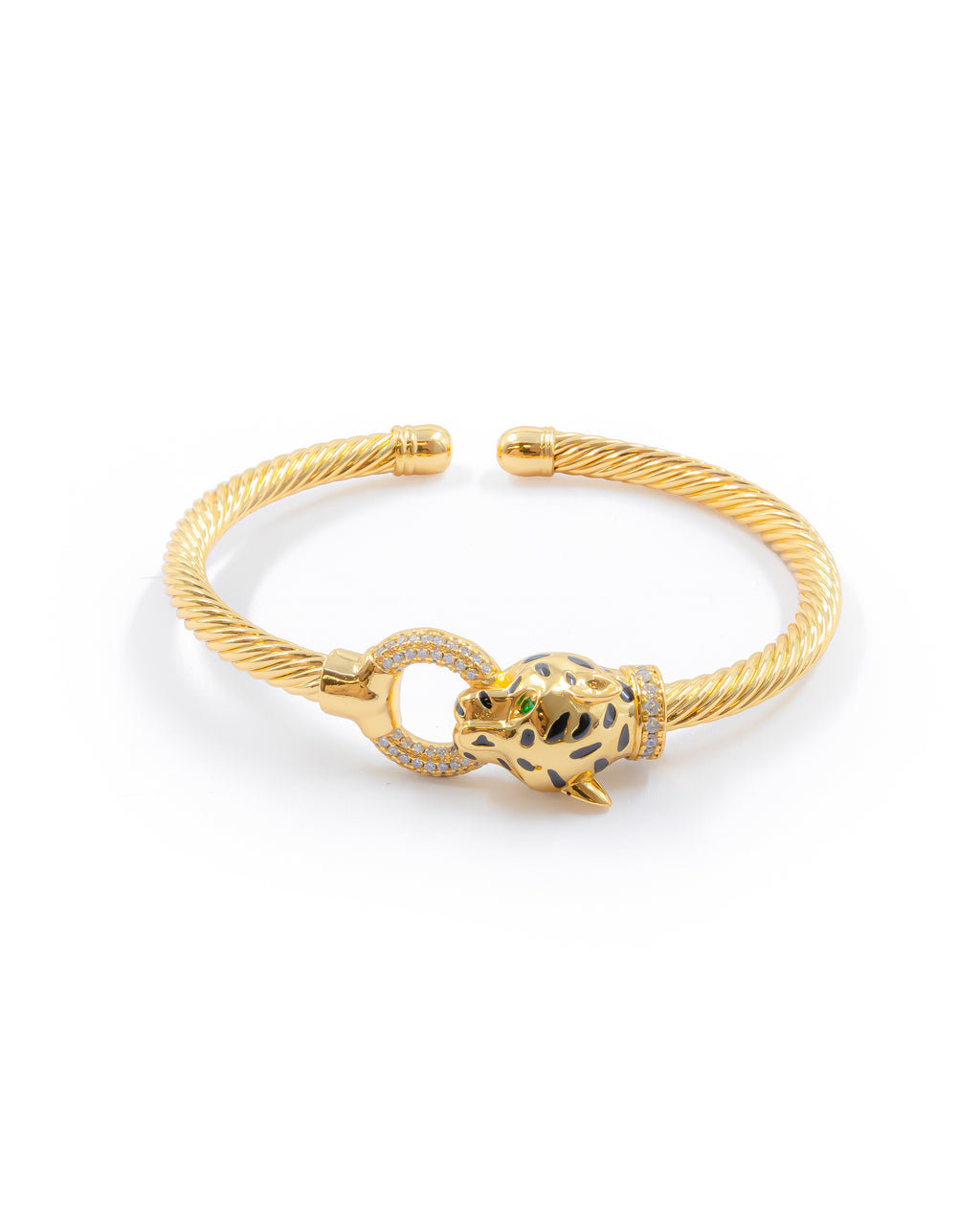 Brazalete Plateado con Piedras M10 Oro Laminado