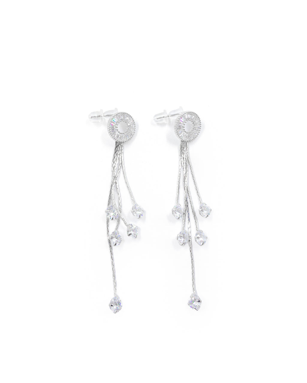 Aretes Largos Ansheli Plateados M23 Oro Laminado
