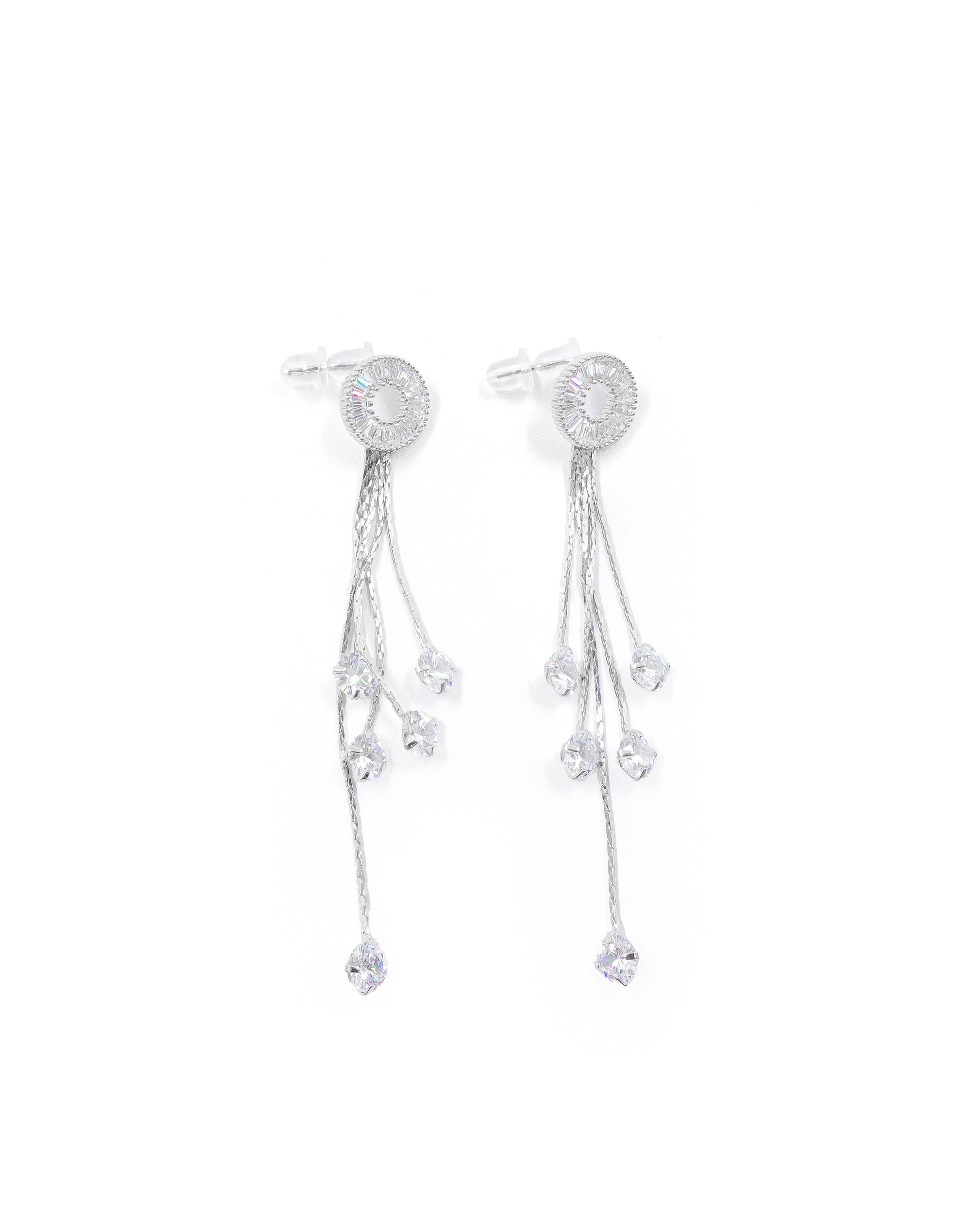 Aretes Largos Ansheli Plateados M23 Oro Laminado