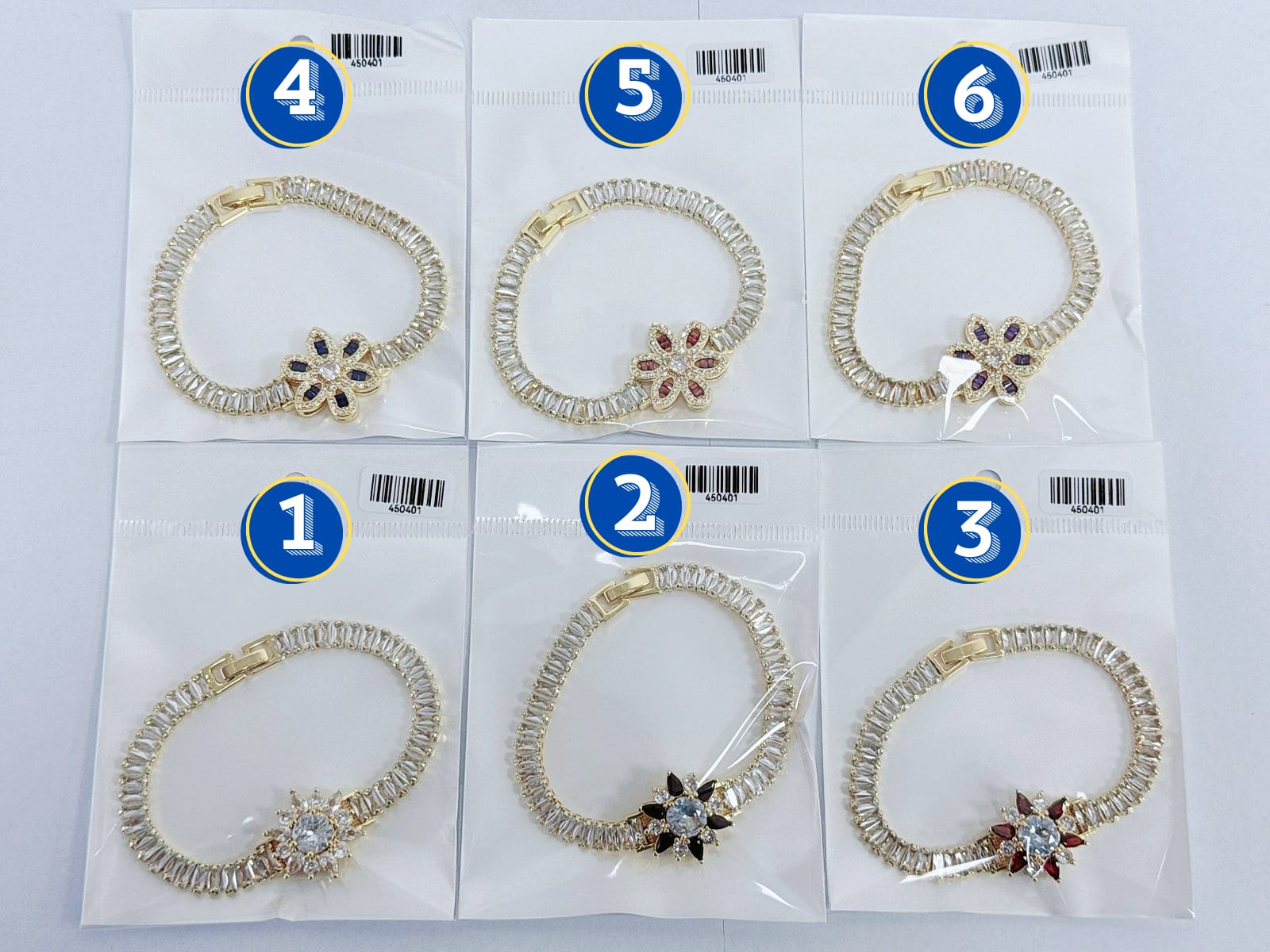 Pulsera Cristal M8 Oro Laminado