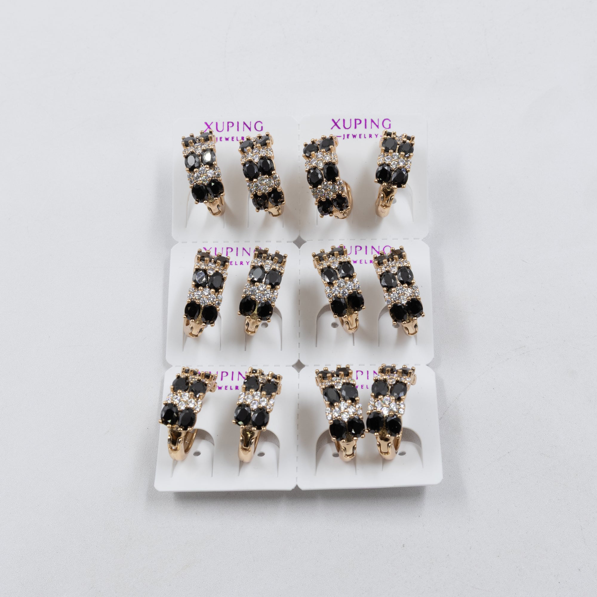 Paquete de 6 pares de Aretes Xuping Dorado M22 Oro Laminado