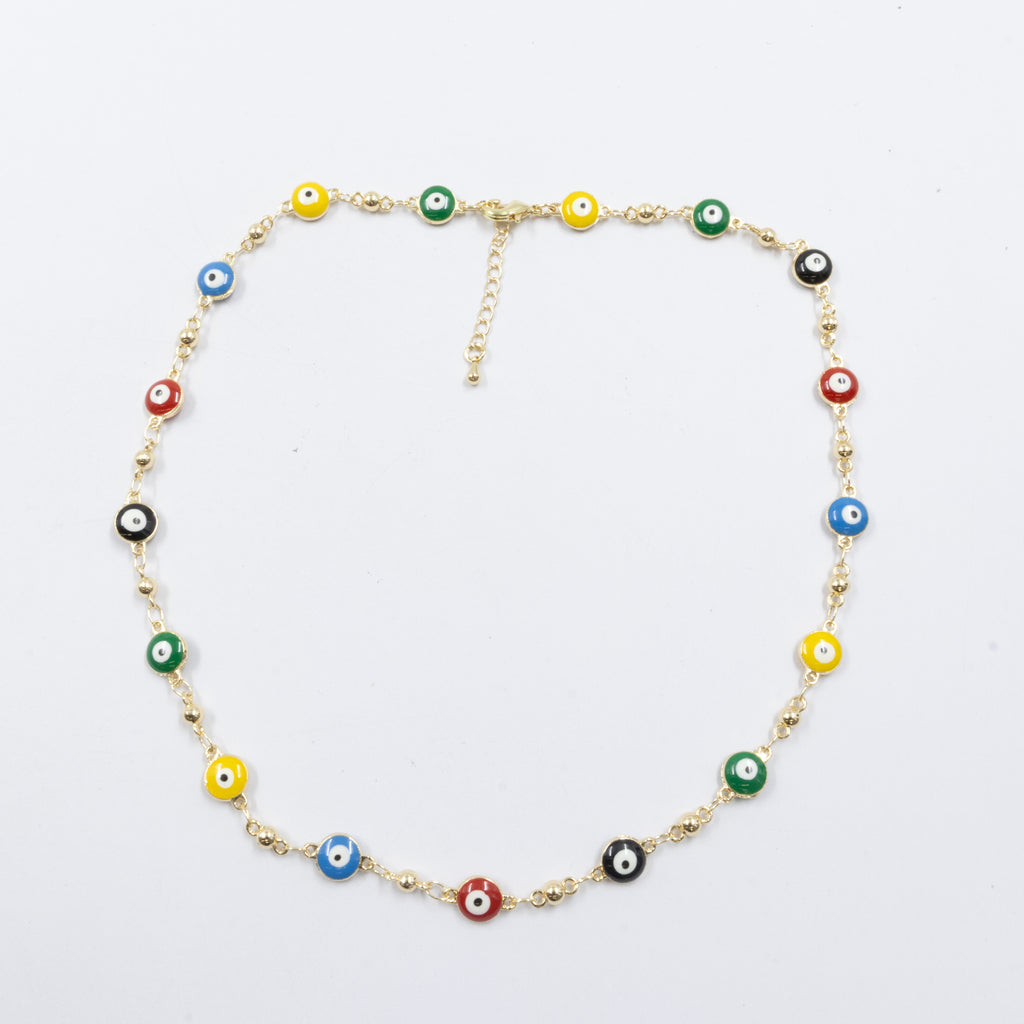 Collar Dorado de Ojo Turco M1 Oro Laminado