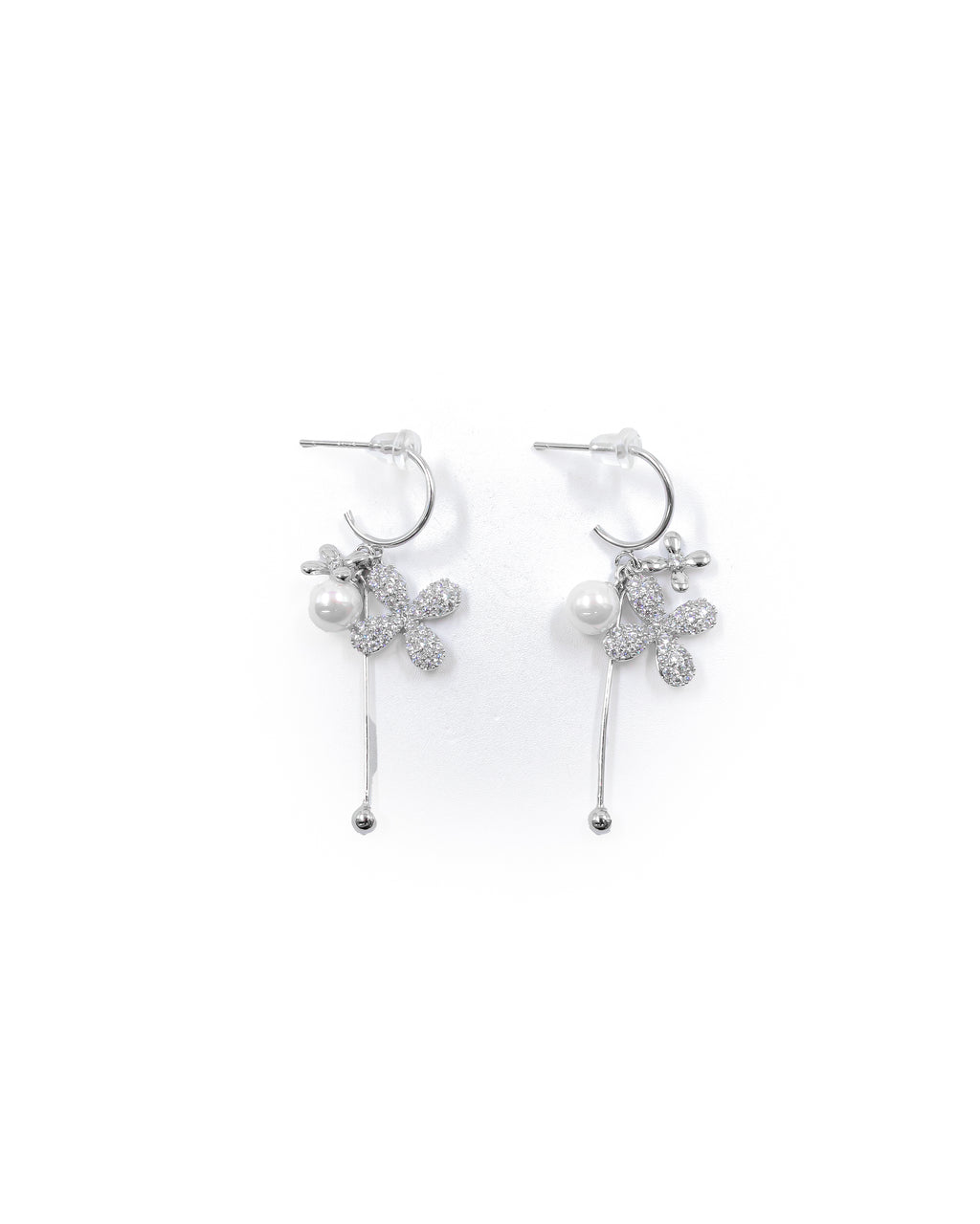 Aretes Largos Ansheli Plateados M21 Oro Laminado