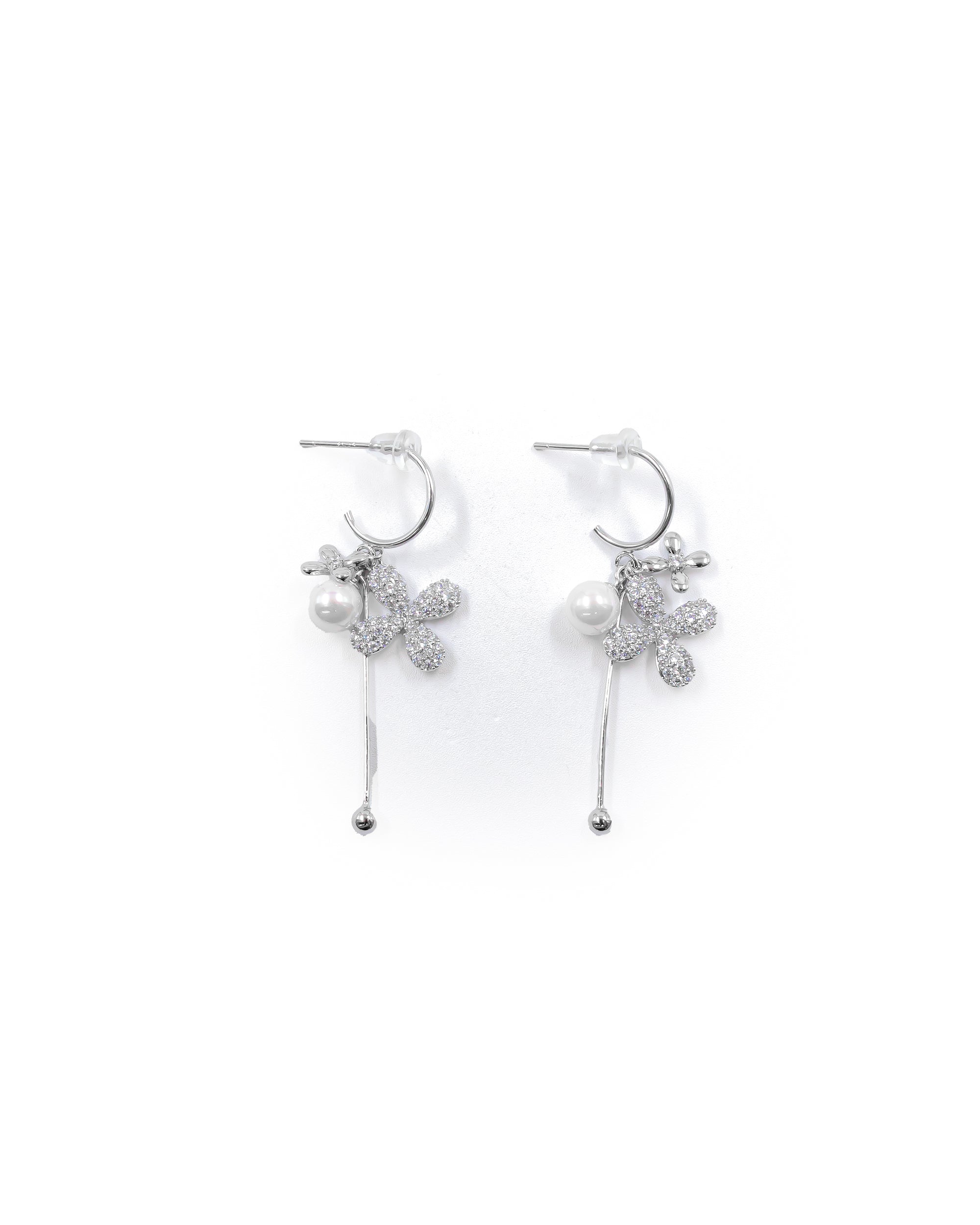 Aretes Largos Ansheli Plateados M21 Oro Laminado