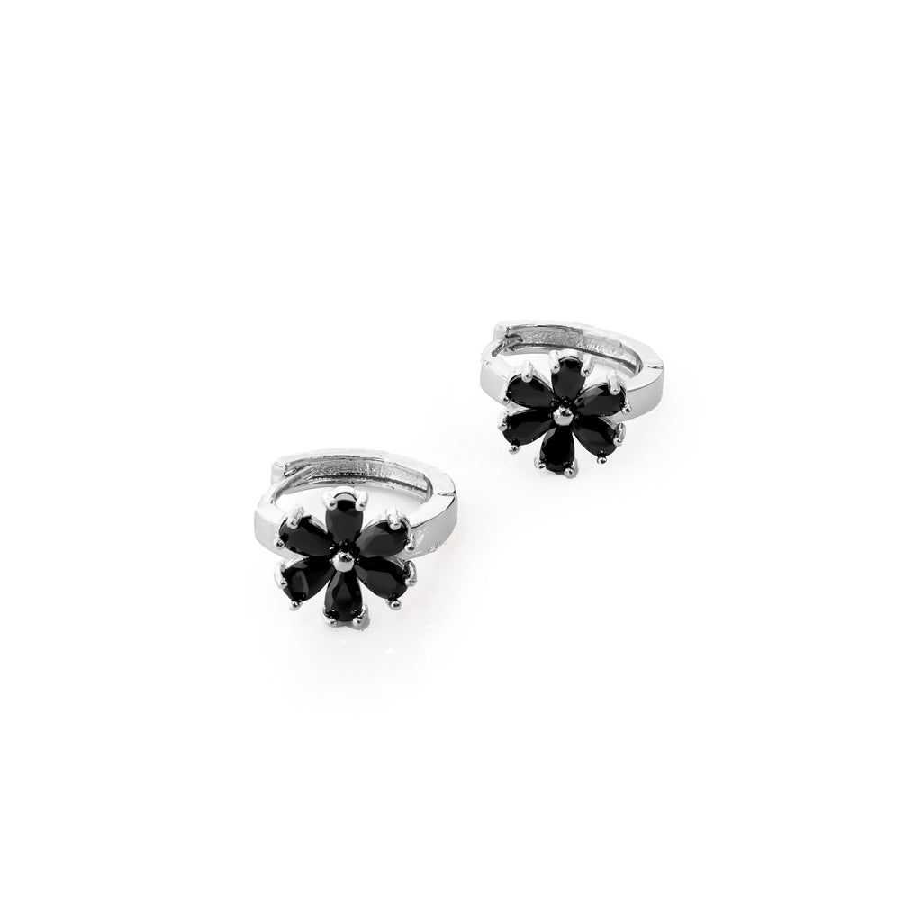 Aretes Plateados Huggies con Piedras Diferentes Colores M16 Oro Laminado