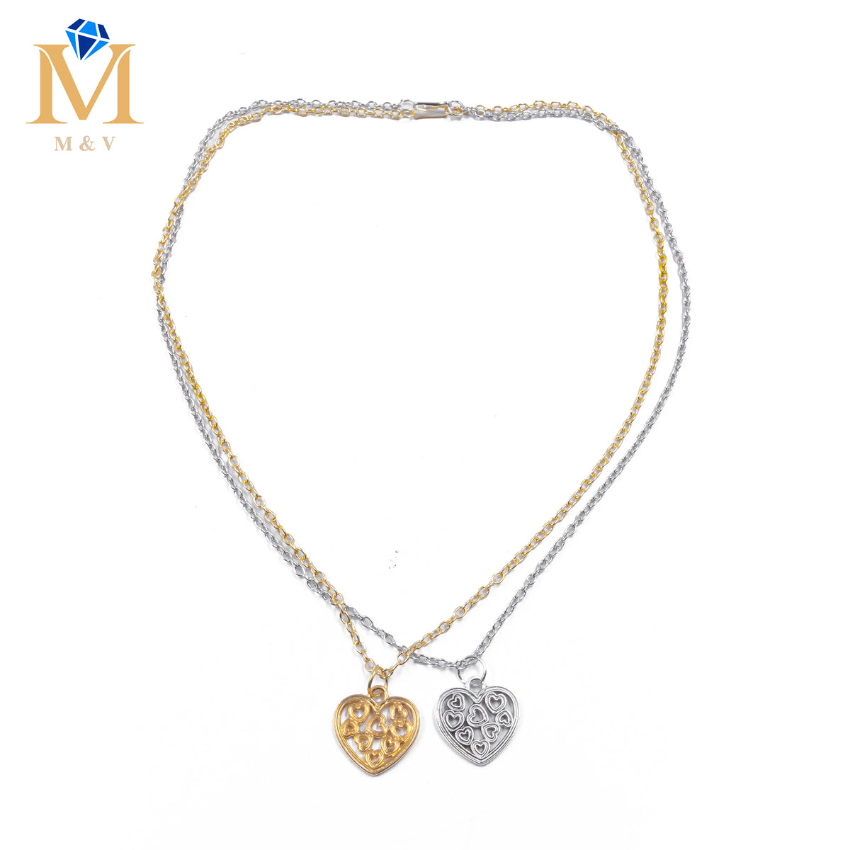 Collares en Pareja de corazón M7 Acero Inoxidable
