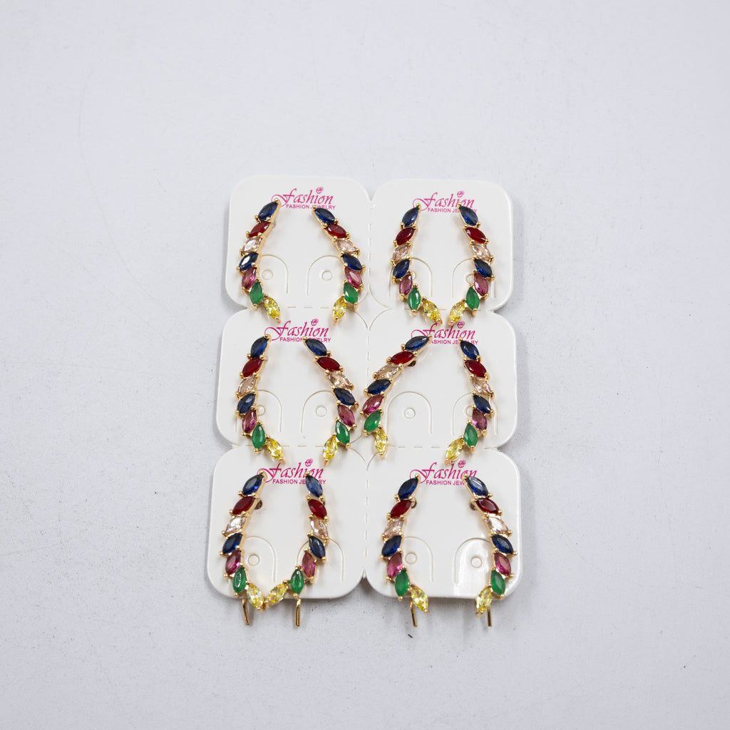 Paquete de 12 pares de Aretes Dorados M1 Oro Laminado