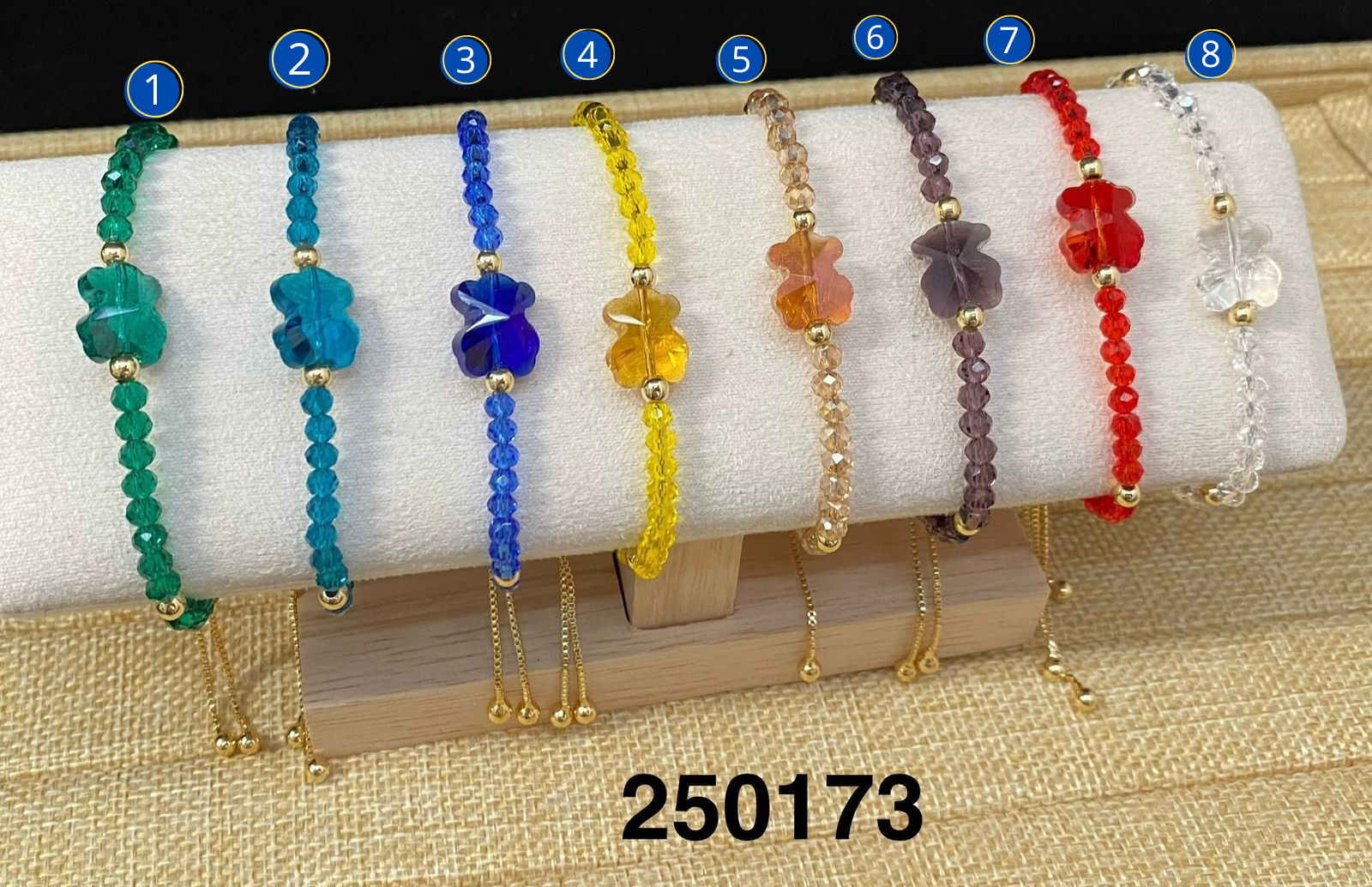 Pulseras con piedras M2 ORO LAMINADO