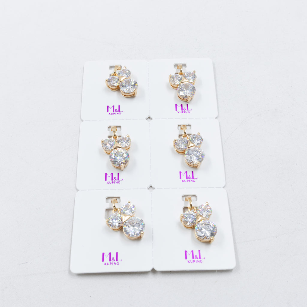 Paquete de 6 dijes con Piedras Oro Rosado  M5 Oro Laminado