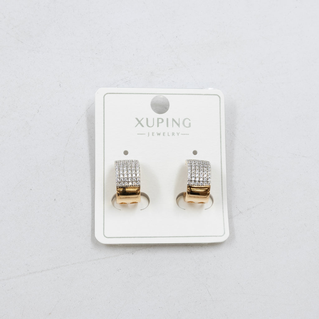 Aretes Dorados con Piedras Xuping M3 Oro Laminado