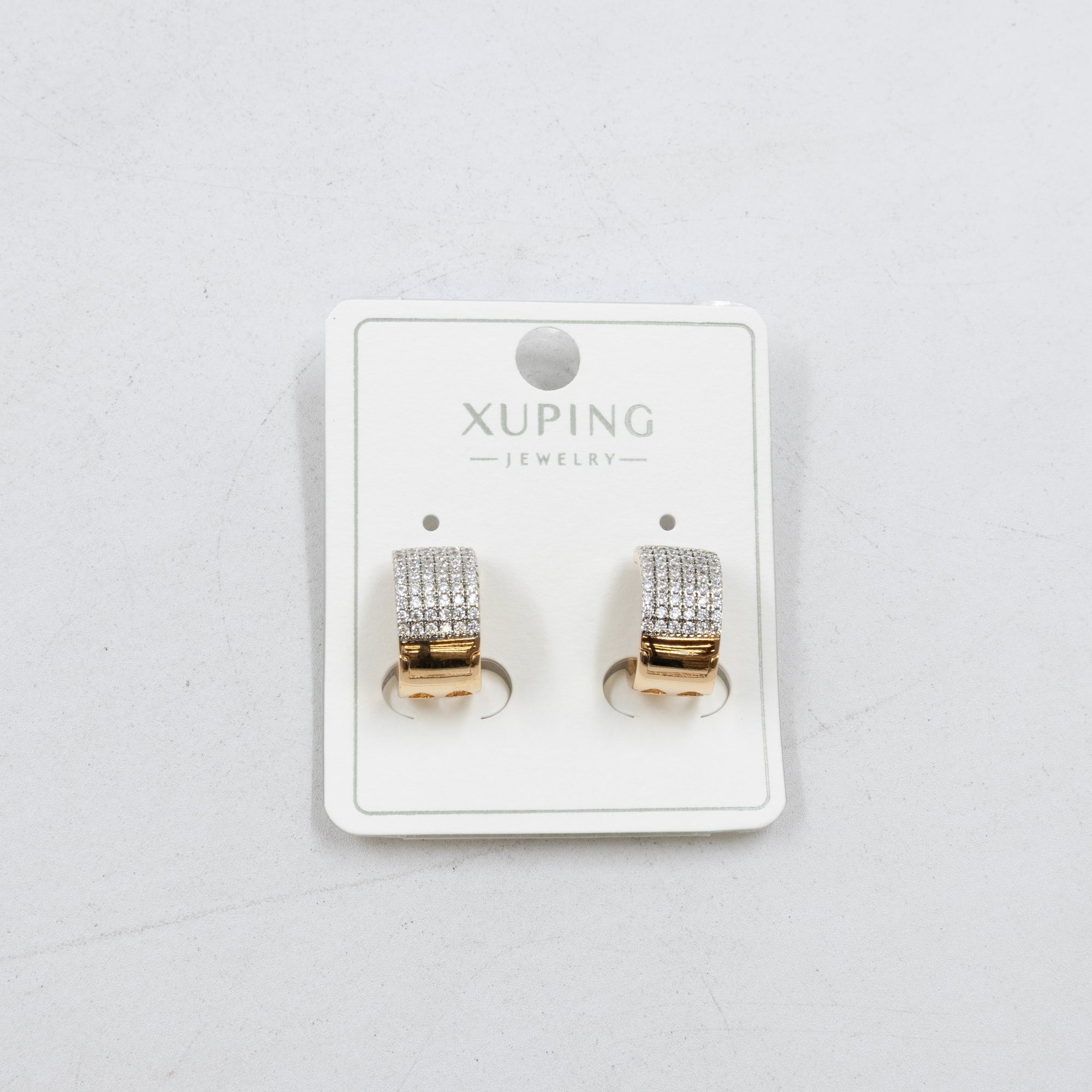 Aretes Dorados con Piedras Xuping M3 Oro Laminado
