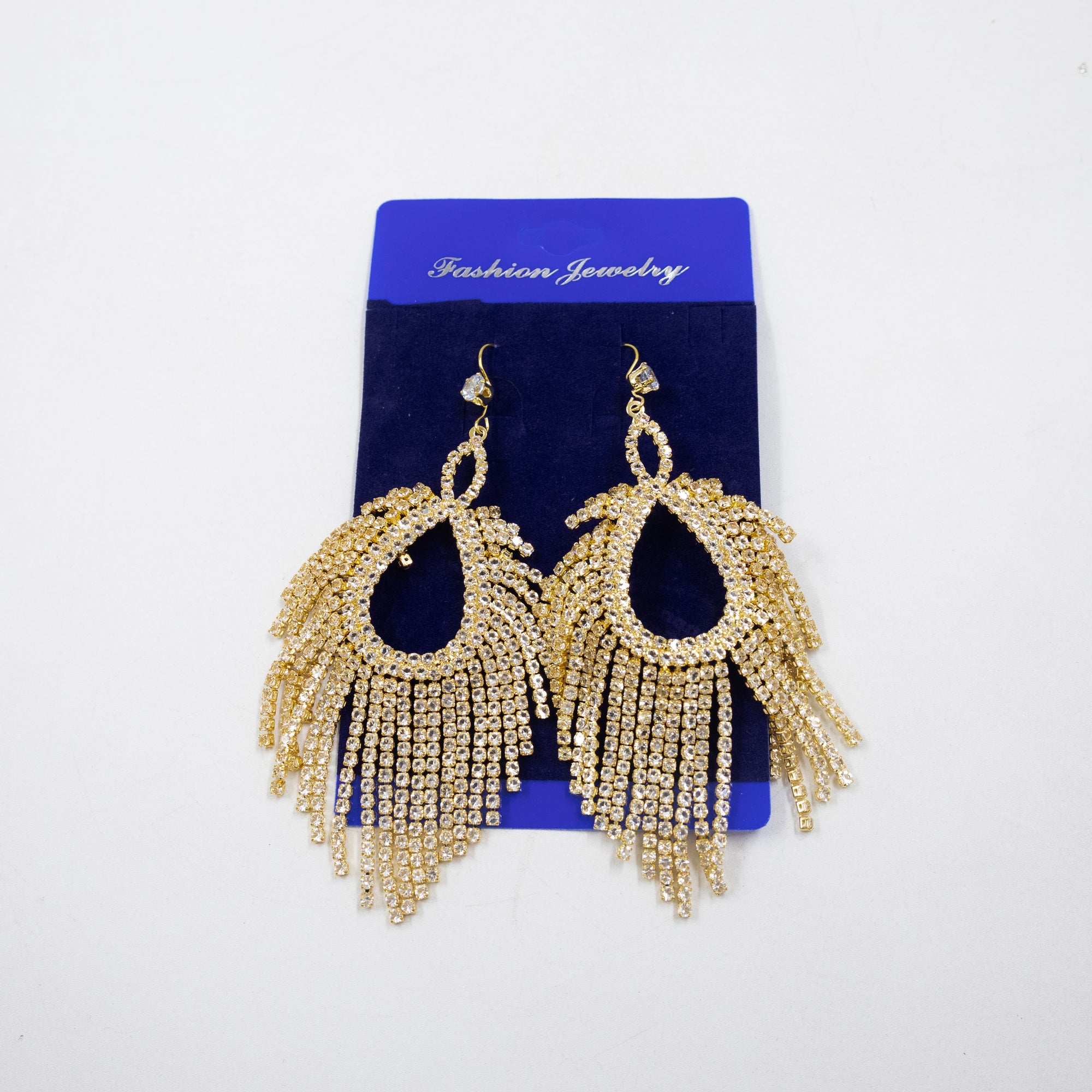 Aretes Largos con piedras M1 Oro Laminado