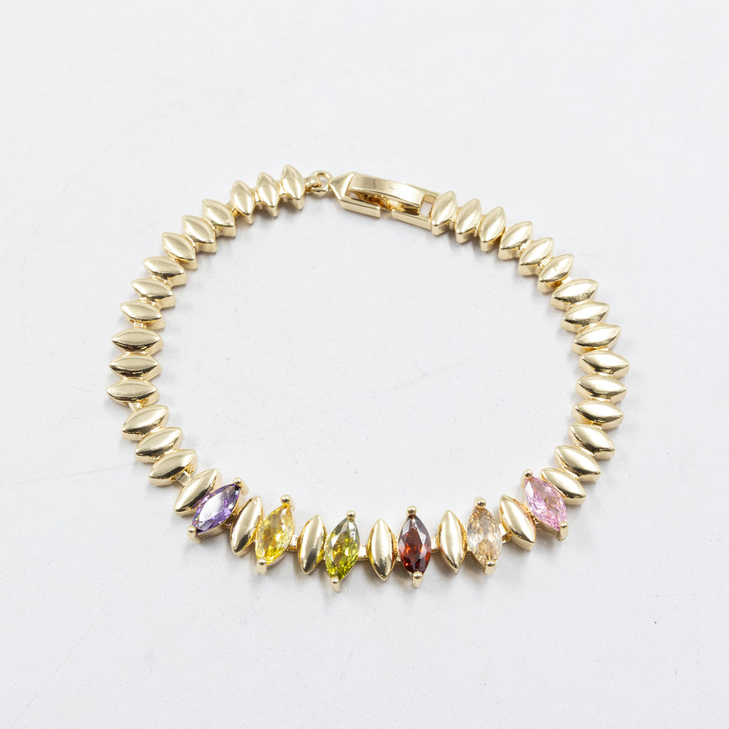 Pulseras Doradas con Piedras M2 Oro Laminado