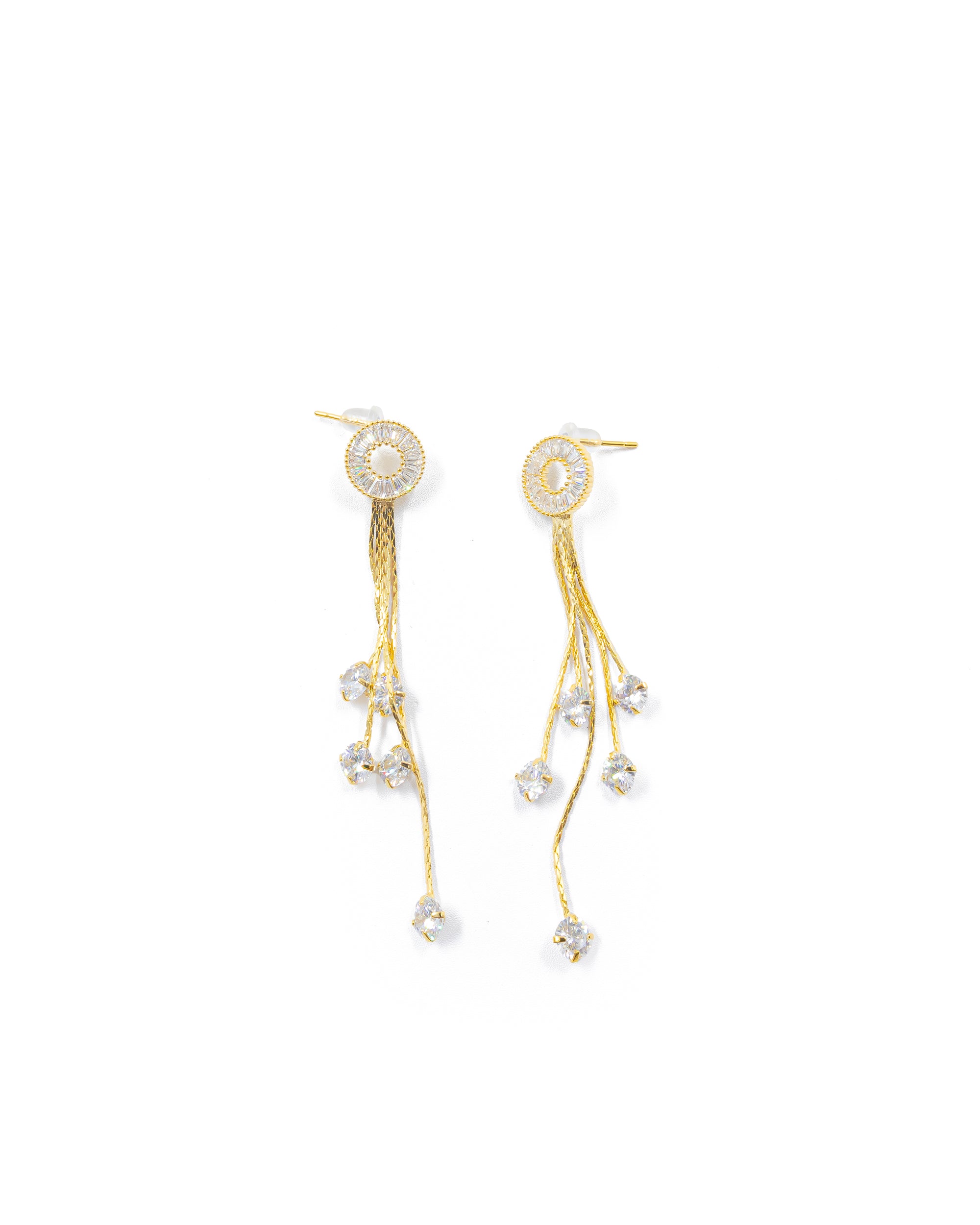 Aretes Largos Ansheli Dorados M12 Oro Laminado