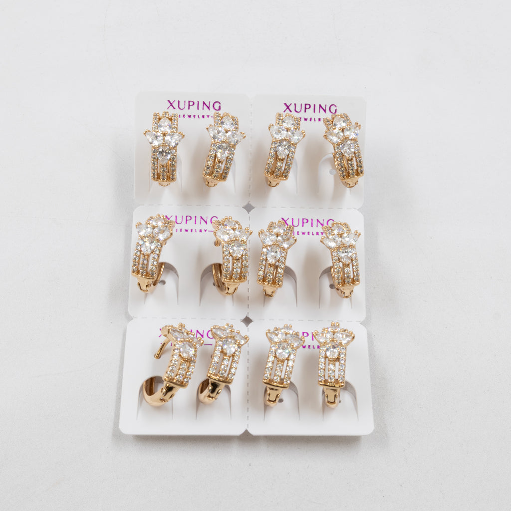 Paquete de 6 pares de Aretes Xuping Dorado M15 Oro Laminado