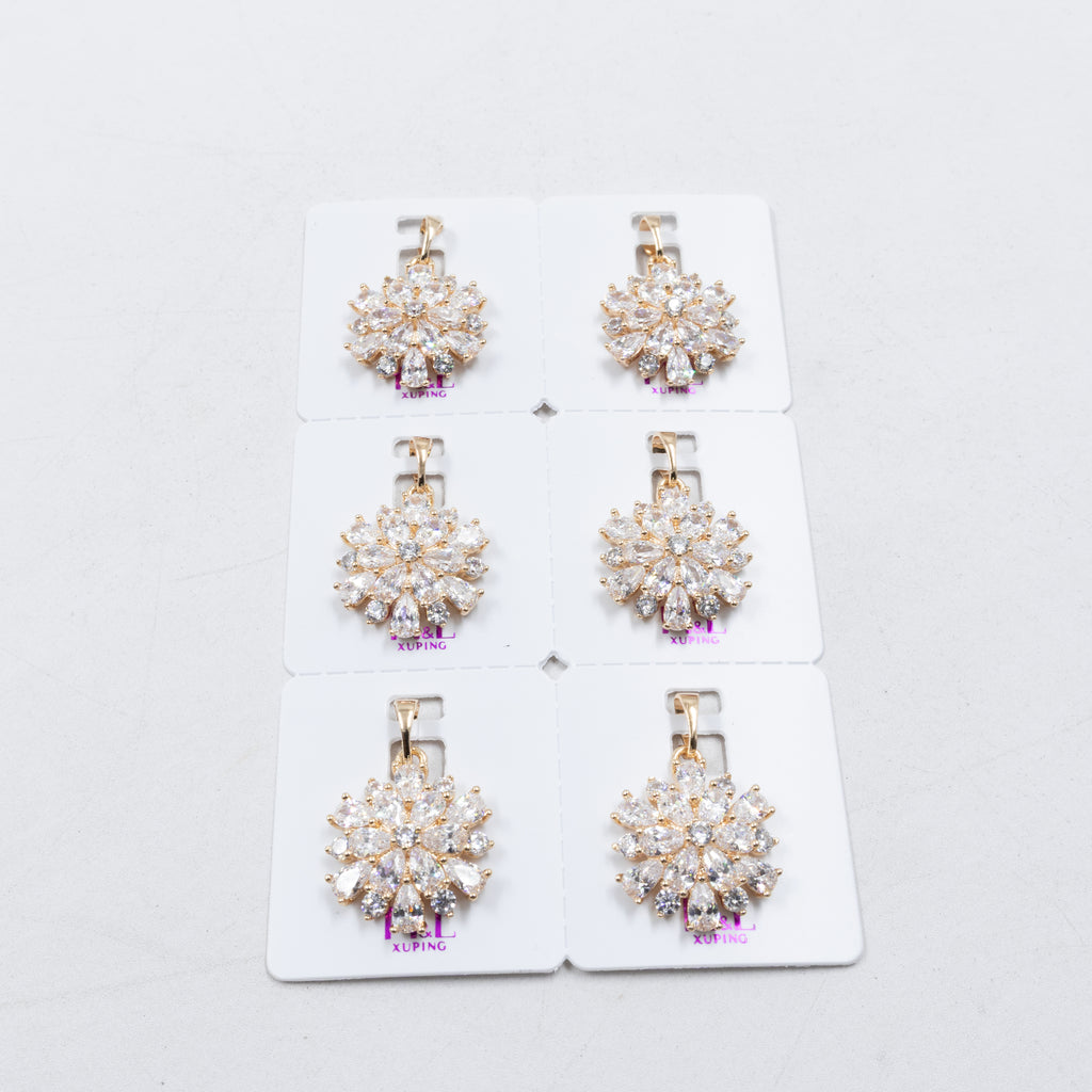 Paquete de 6 dijes con Piedras Oro Rosado  M2 Oro Laminado