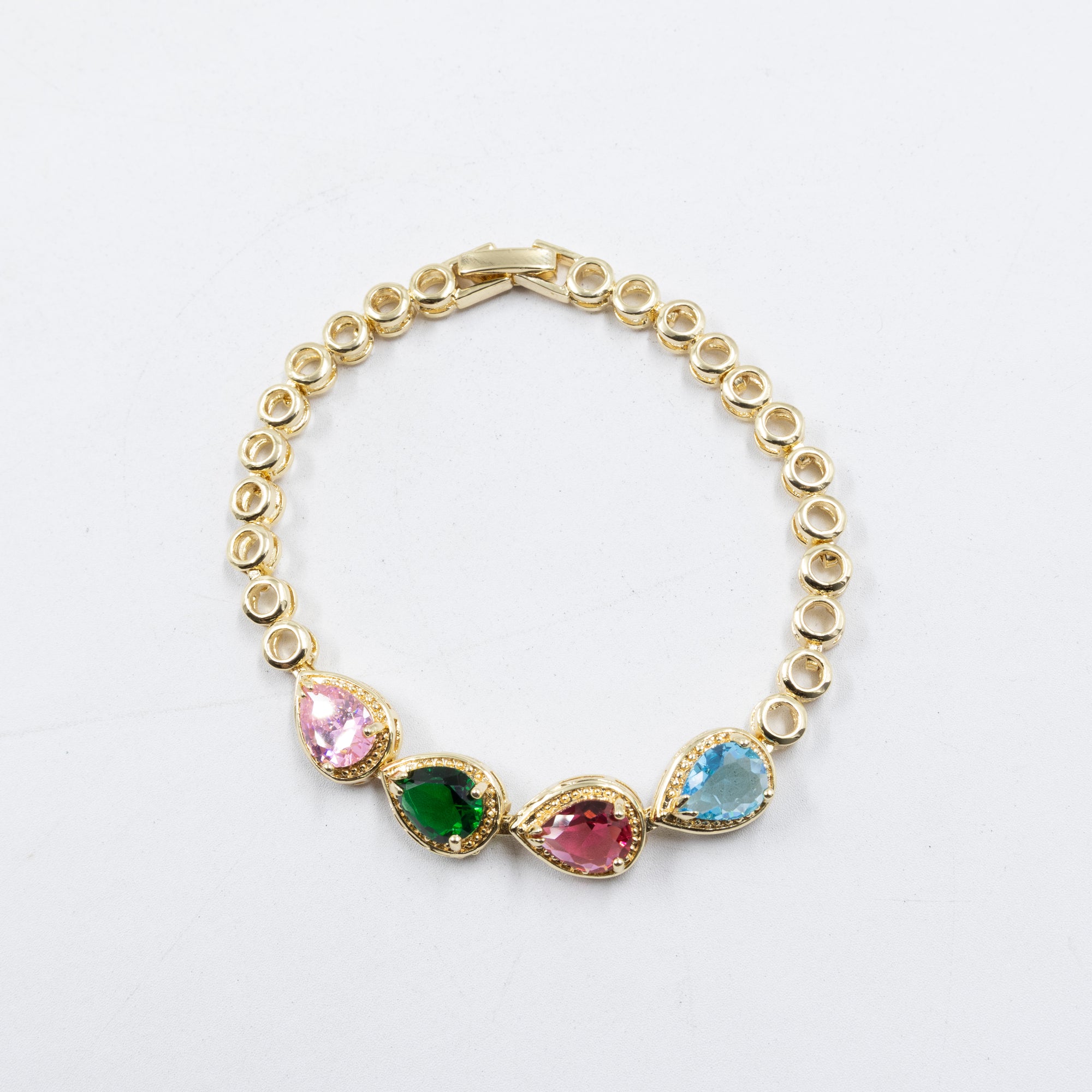 Cadenas de Pulseras Doradas con Piedras M5 Oro Laminado