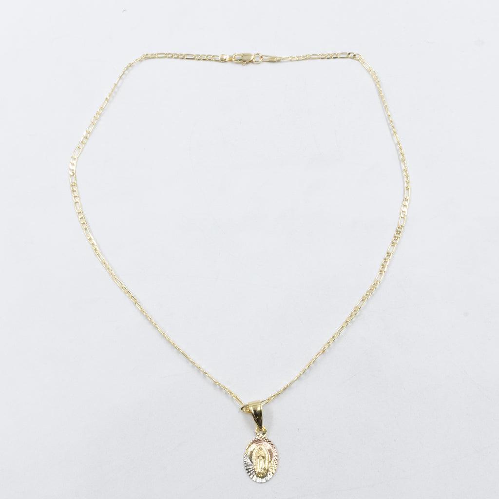 Collar con Dije Religioso Dorado M1 Oro Laminado