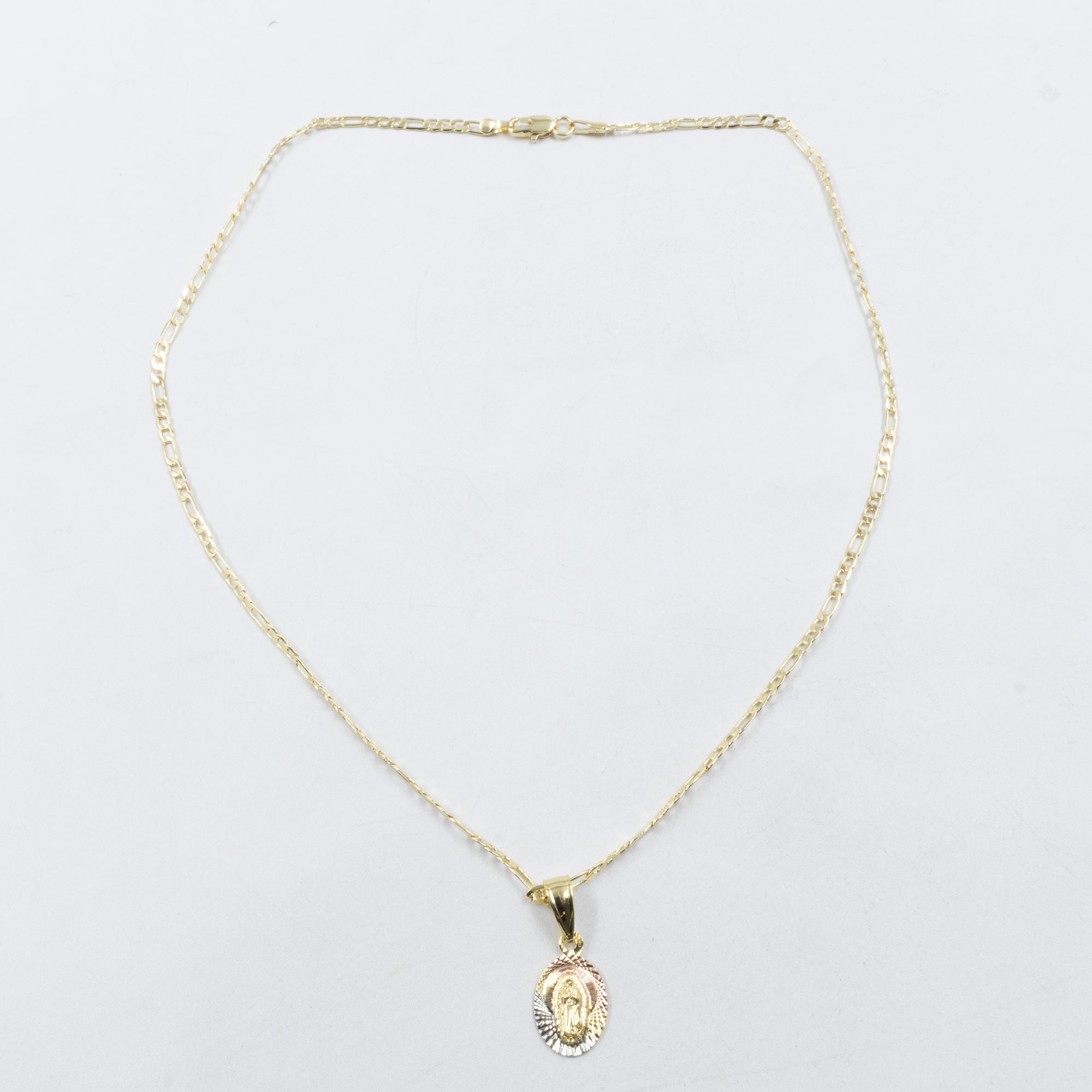 Collar con Dije Religioso Dorado M1 Oro Laminado