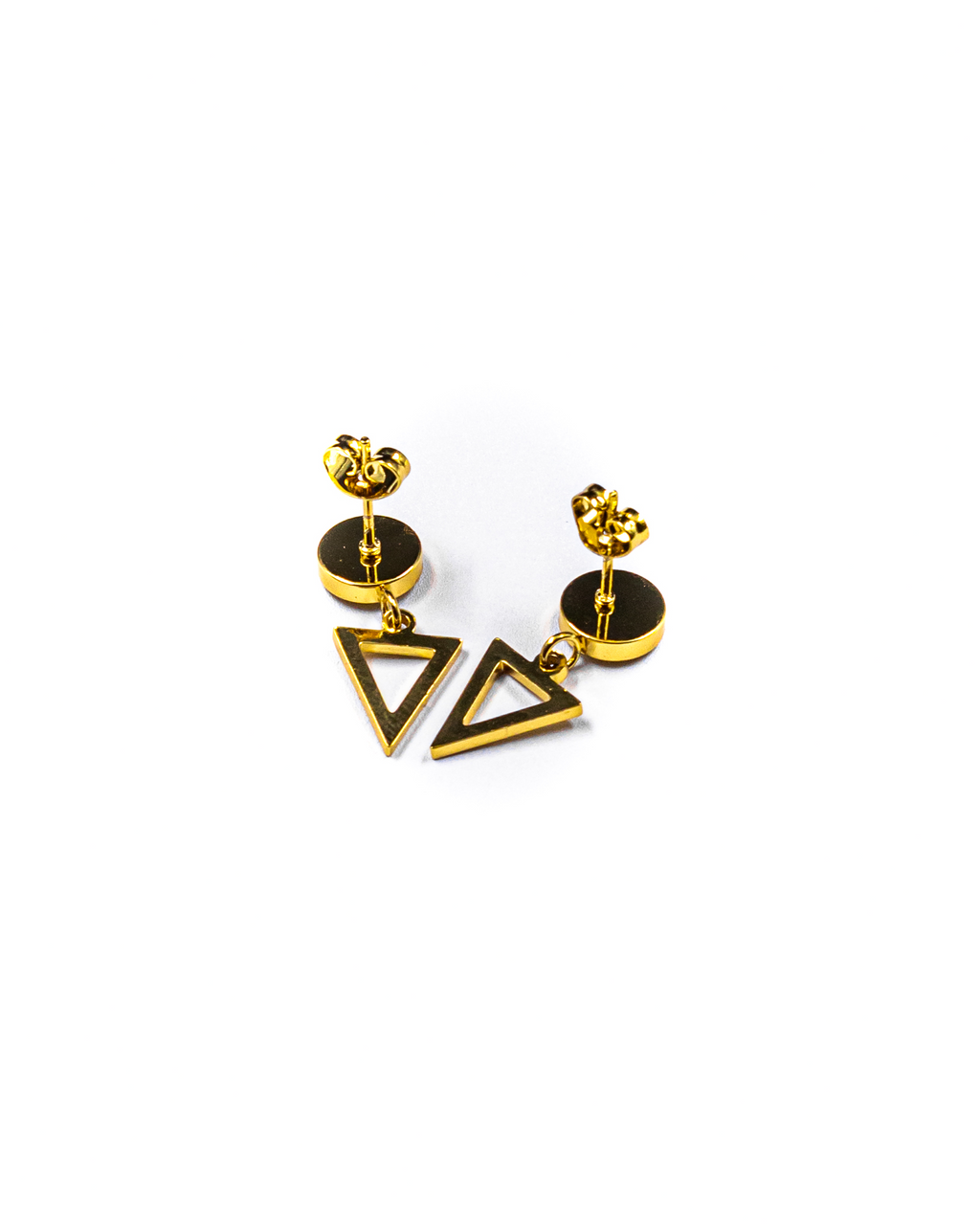 Aretes Dorados, Plateados y negros con dije colgante - M1 Acero Inoxidable