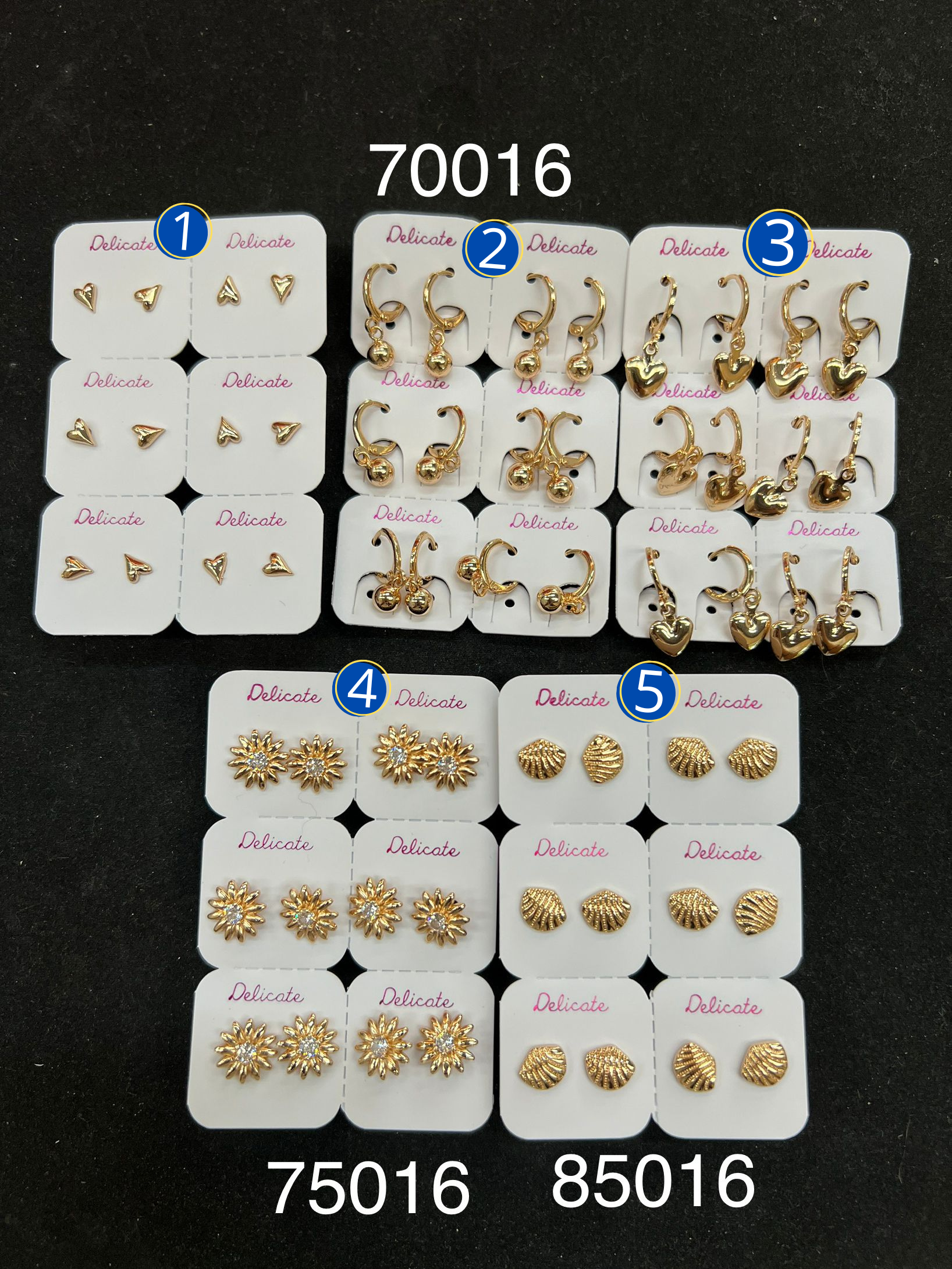 [05/AGOSTO/26] Paquete de 6 pares de aretes Dorados M9 Oro Laminado