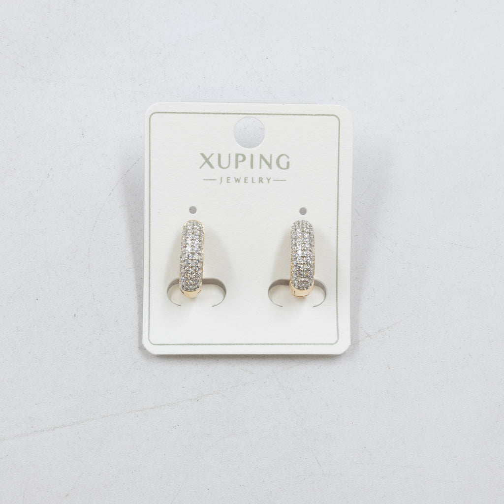 Aretes Dorados con Piedras Xuping M3 Oro Laminado