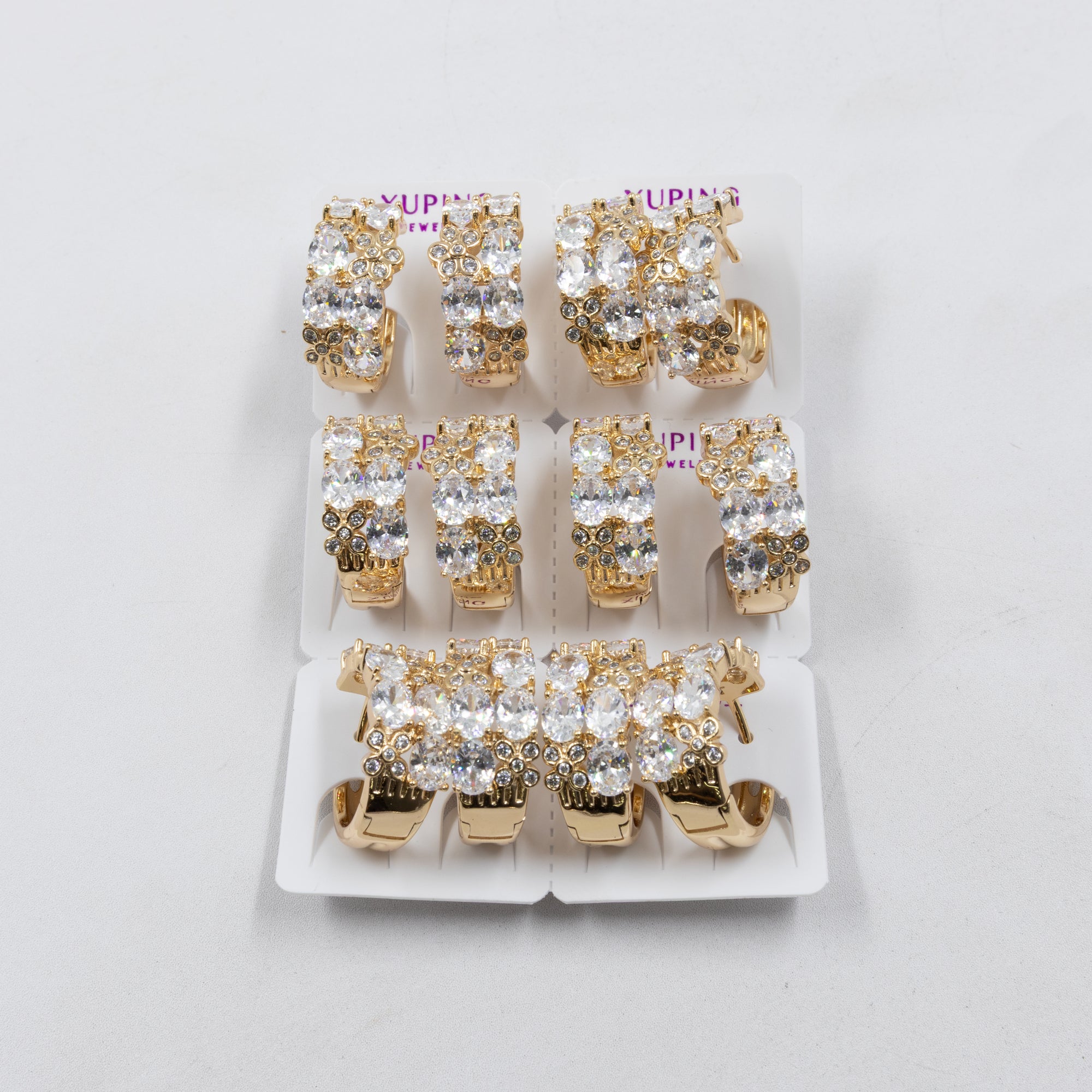 Paquete de 6 pares de Aretes Xuping Dorado M26 Oro Laminado