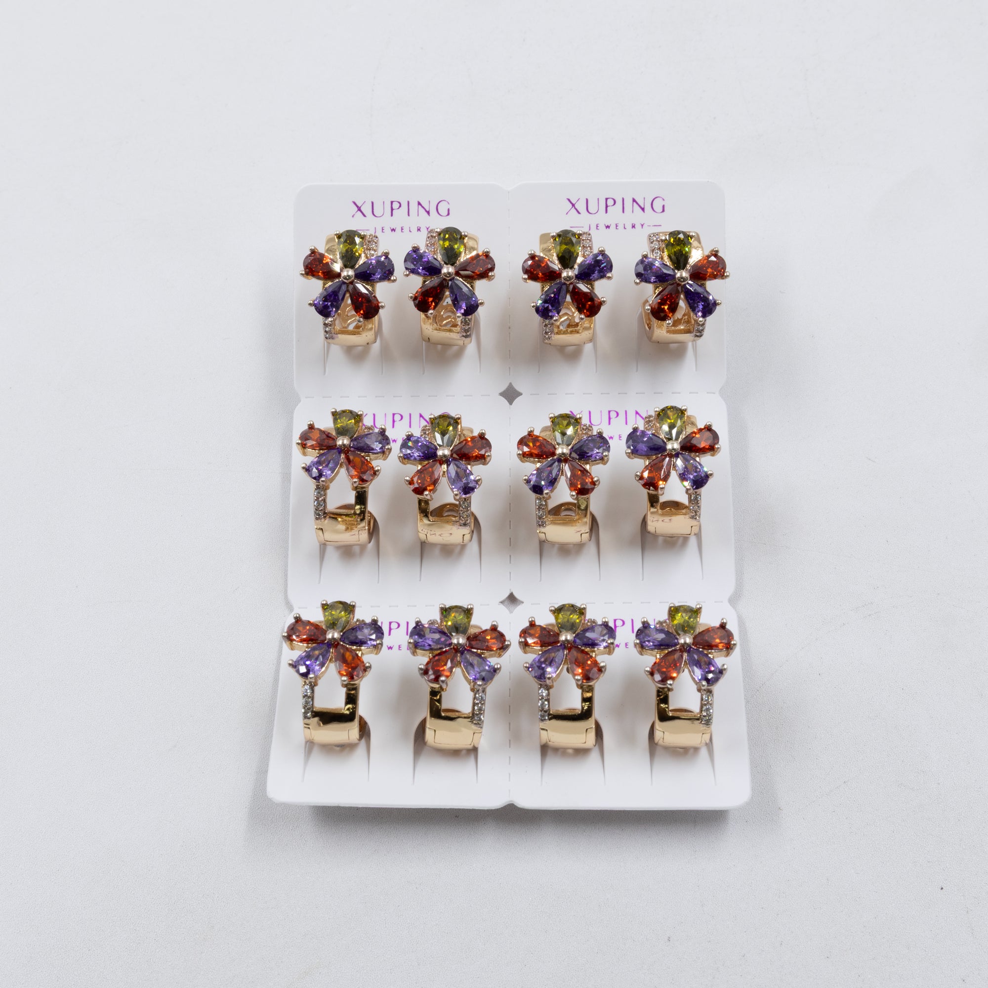 Paquete de 6 pares de Aretes Xuping Dorado M20 Oro Laminado