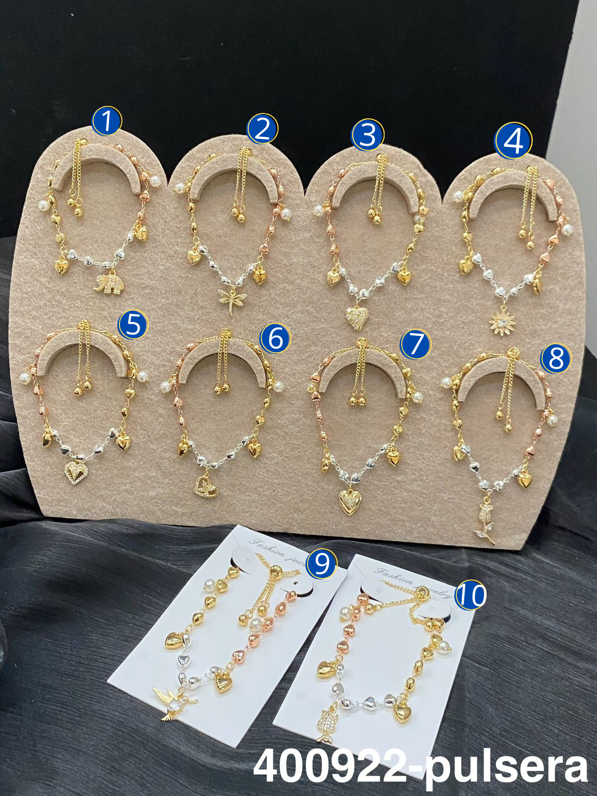 [08/JUNI/26] Pulseras Doradas con Dije M2 Oro Laminado