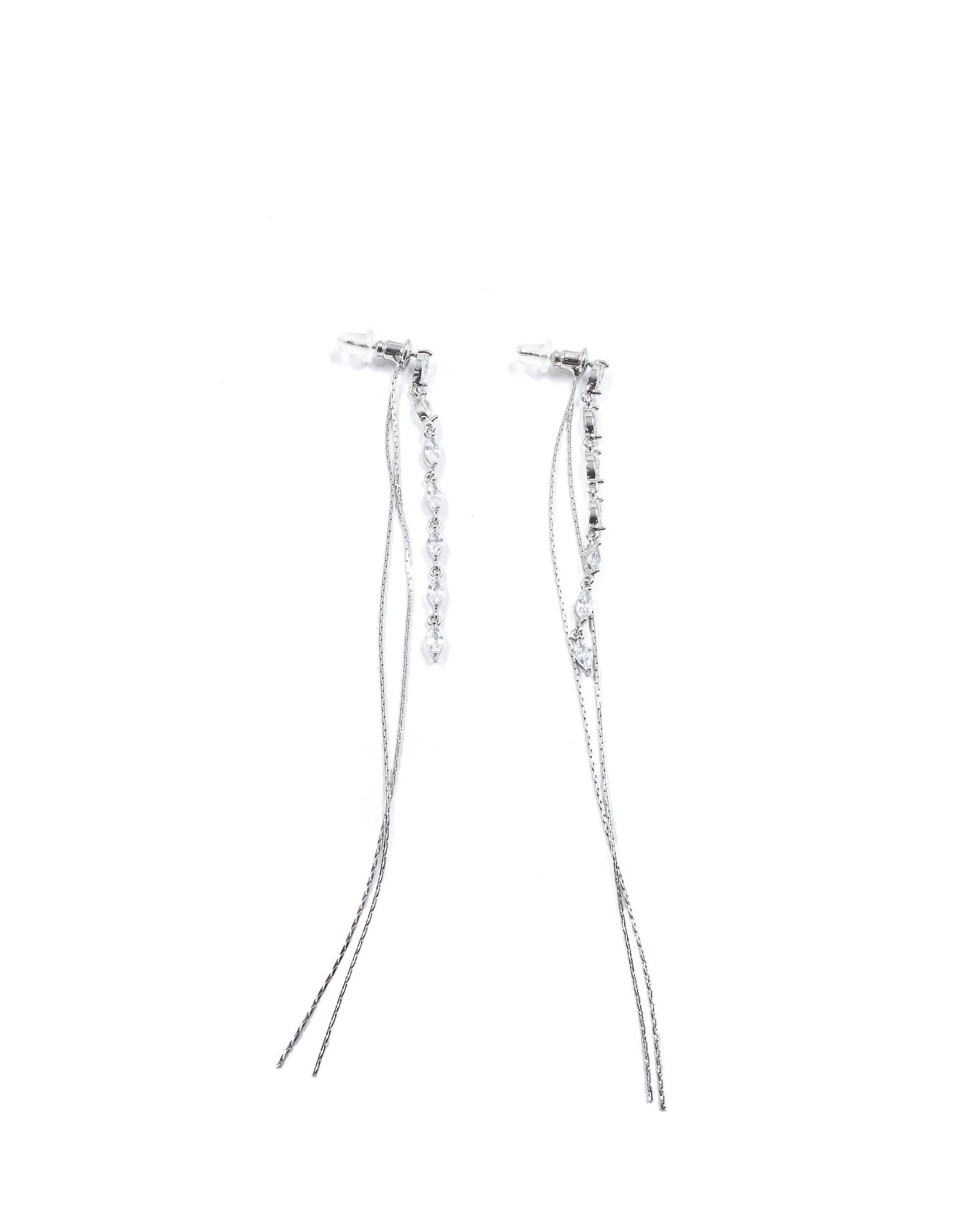 Aretes Largos Ansheli Plateados M23 Oro Laminado