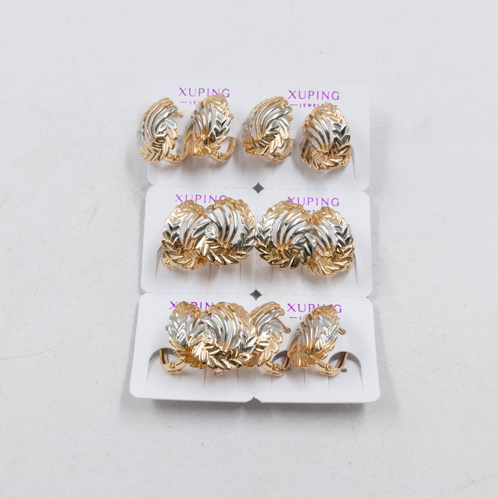Paquete de 6 pares de Aretes Xuping Dorado M3 Oro Laminado