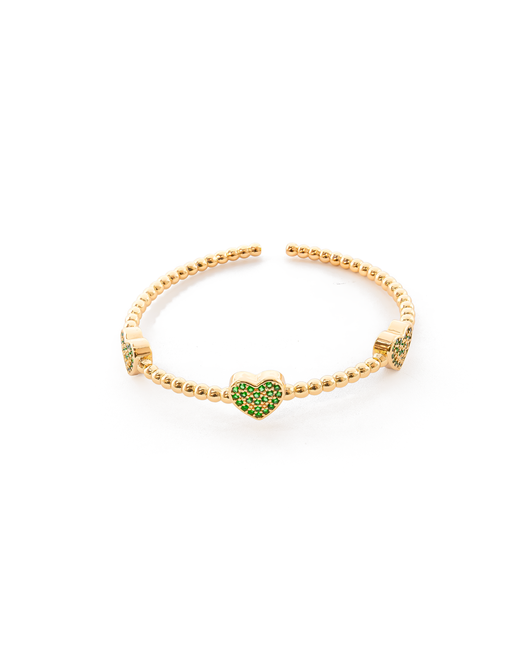 Brazalete Dorado con Piedras M1 Oro Laminado