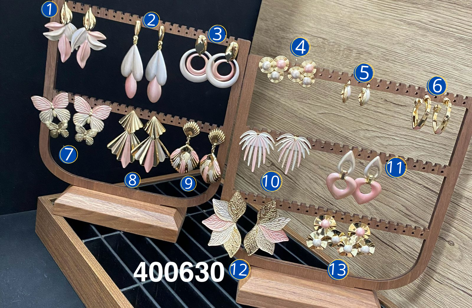 Aretes de Tres colores M2 Oro Laminado