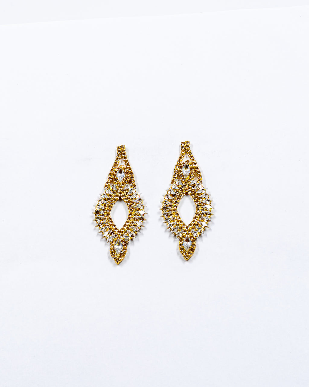 Aretes Largos de piedras - M2 Oro Laminado