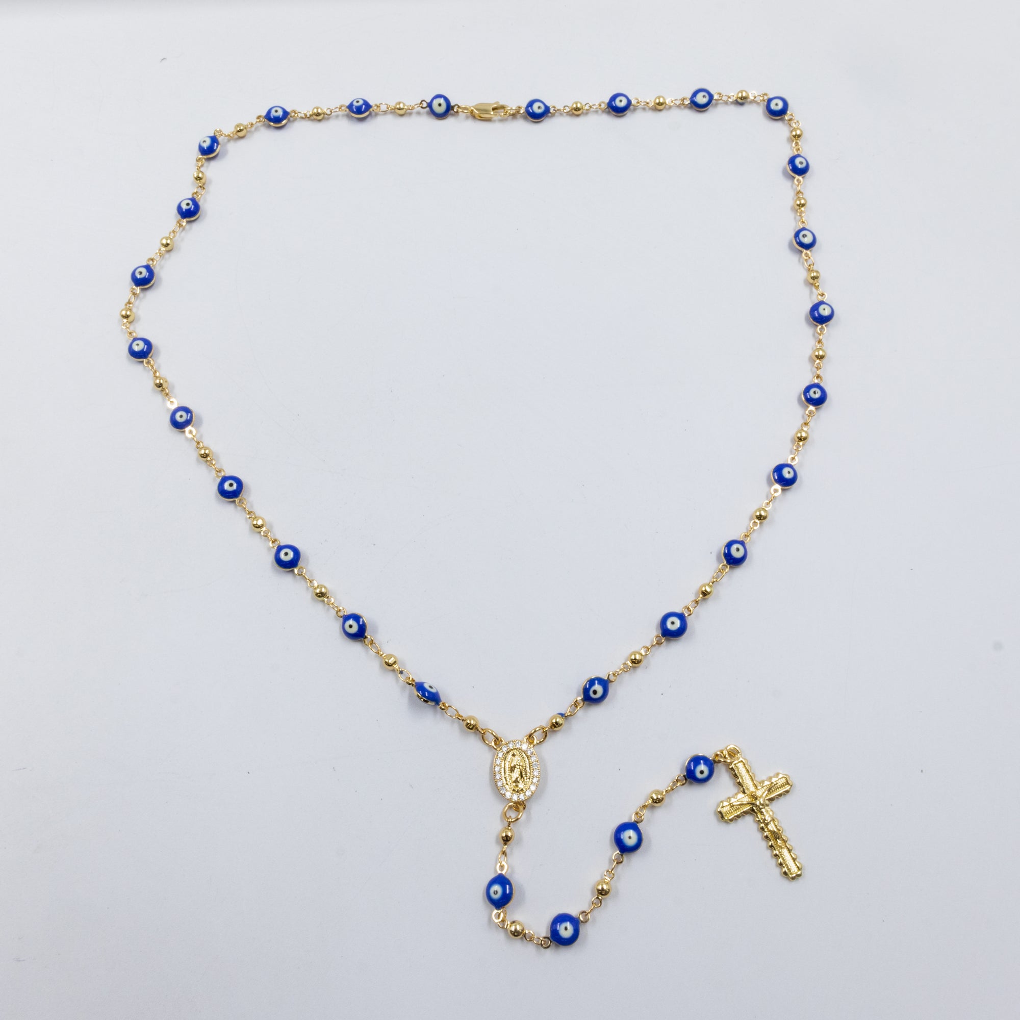Rosario Dorado de Ojo Turco M1 Oro Laminado