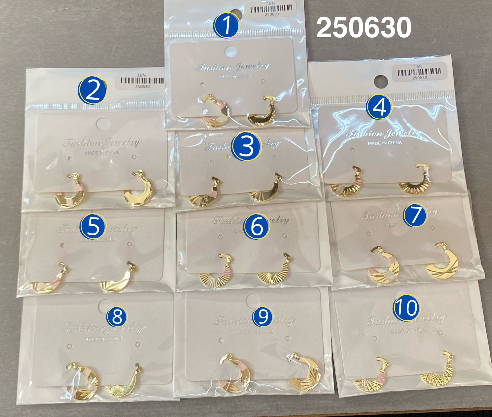 Aretes de Tres colores M4 Oro Laminado