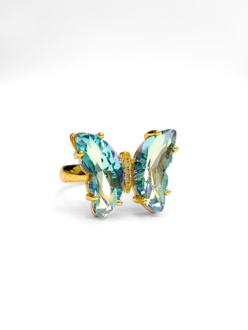 Anillo Mariposa Colores Ajustable M1 Oro Laminado