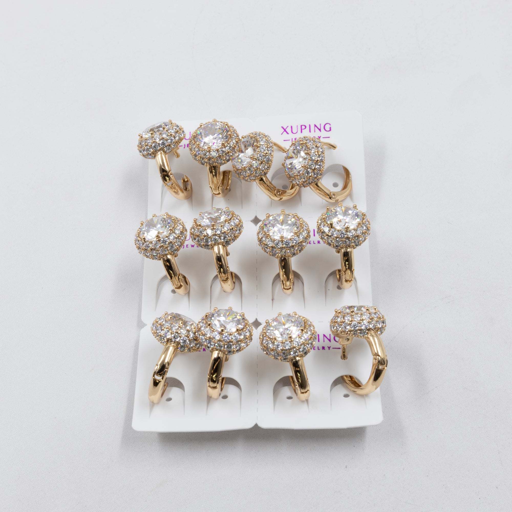 Paquete de 6 pares de Aretes Xuping Dorado M24 Oro Laminado