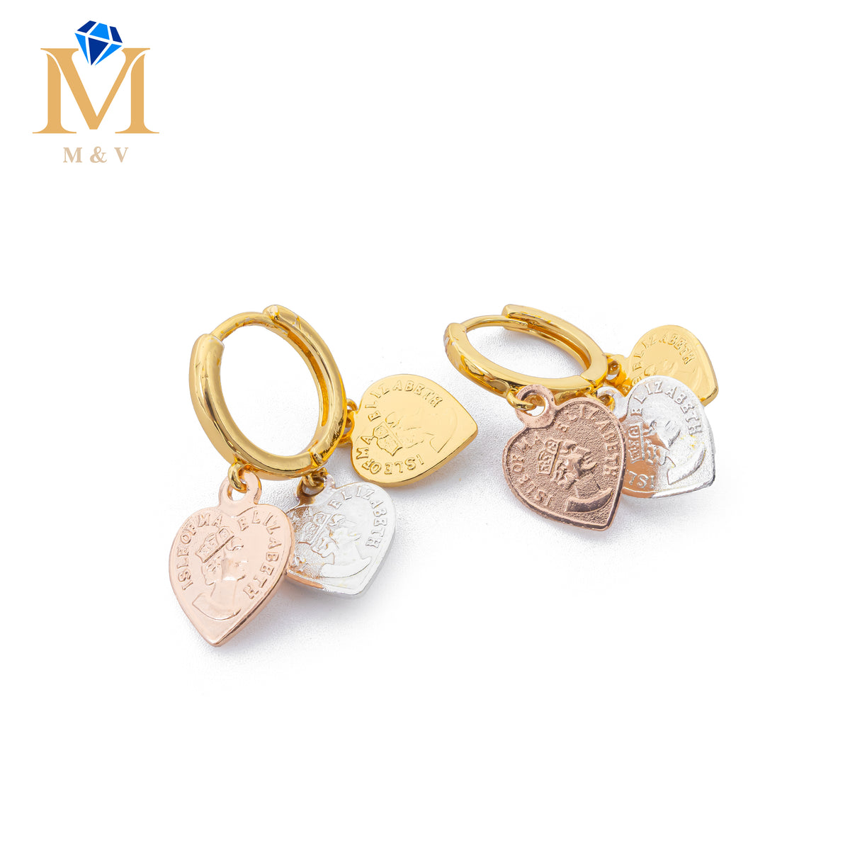 Artes Dorados con dijes de 3 colores M1 Oro Laminado